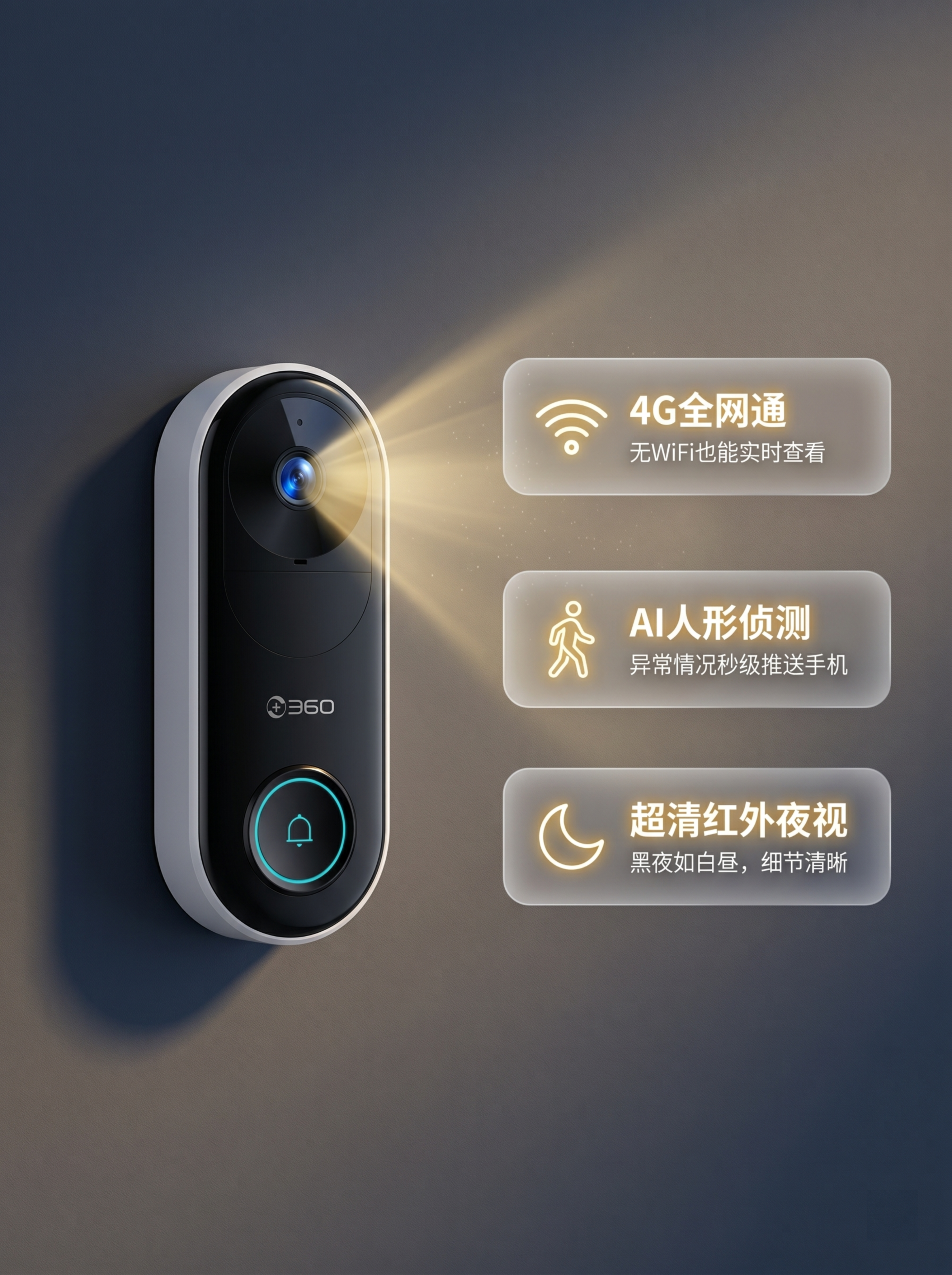 竖屏3:4，写实渲染风格，背景为深蓝灰色到暖灰色的细腻渐变，模… - 图片创意预览