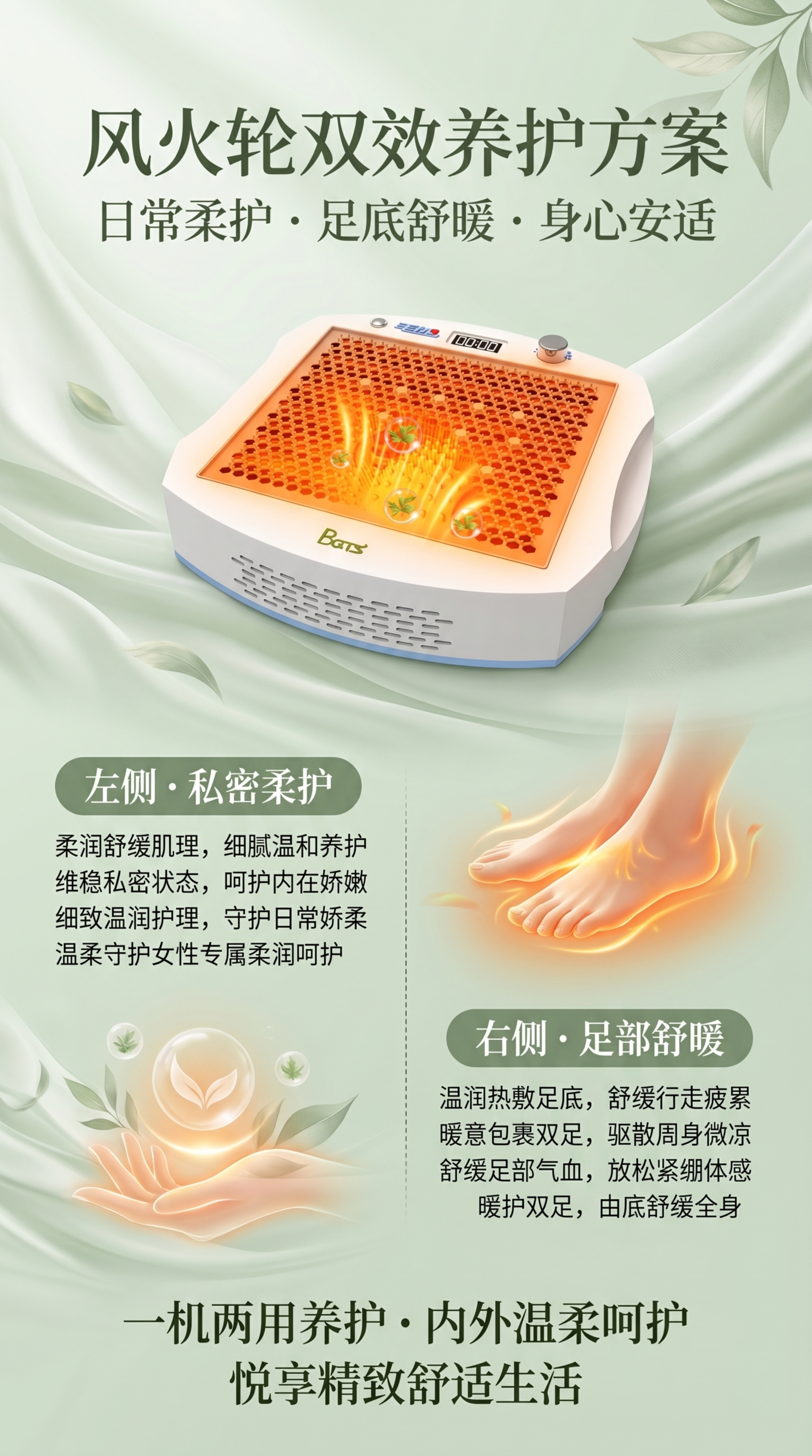 基于提供的产品图，设计一张9:16的女性养护仪器宣传海报，采用… - 图片创意预览