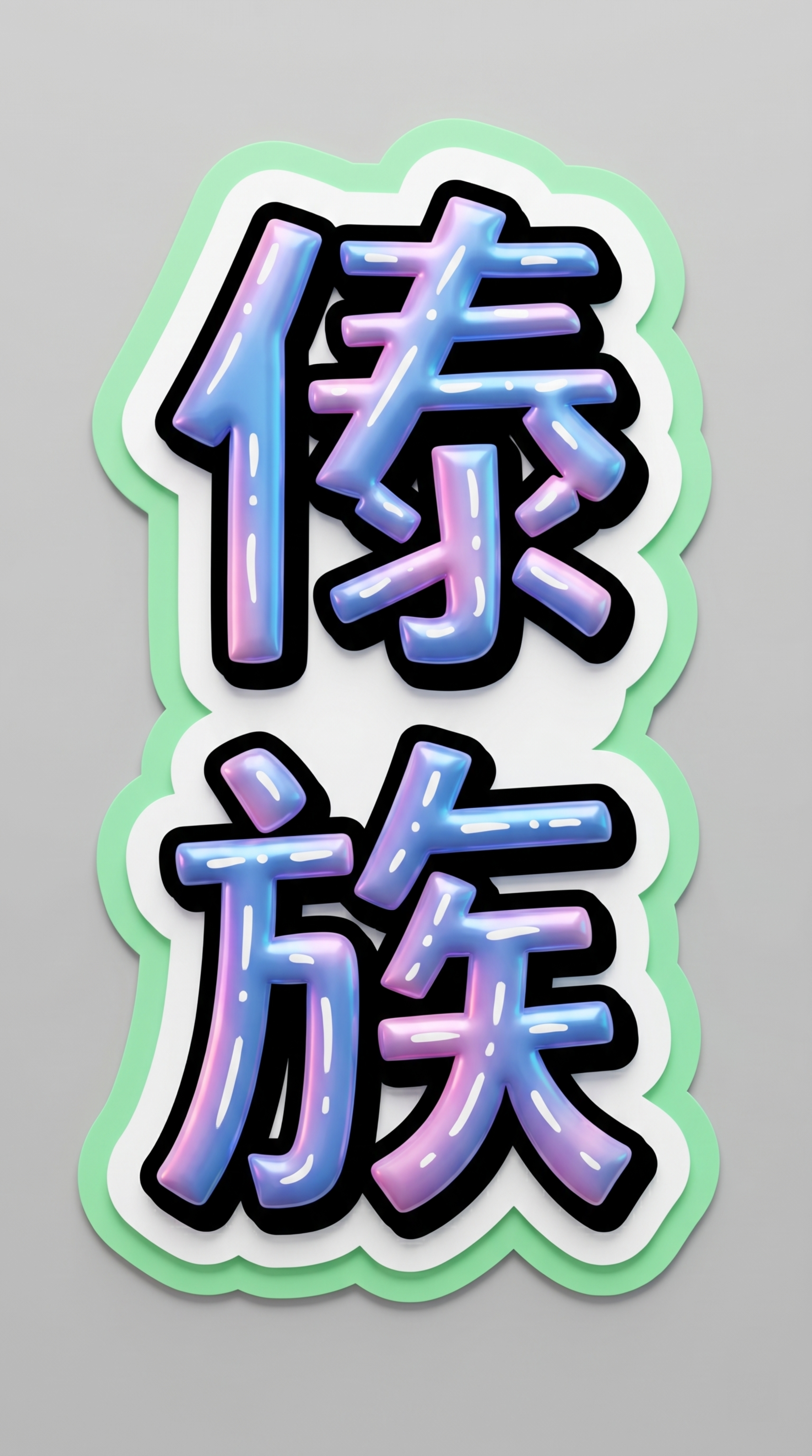 参考图风格，3D立体艺术字，竖排排列，文字为“傣族”，字体为粗… - 图片创意预览