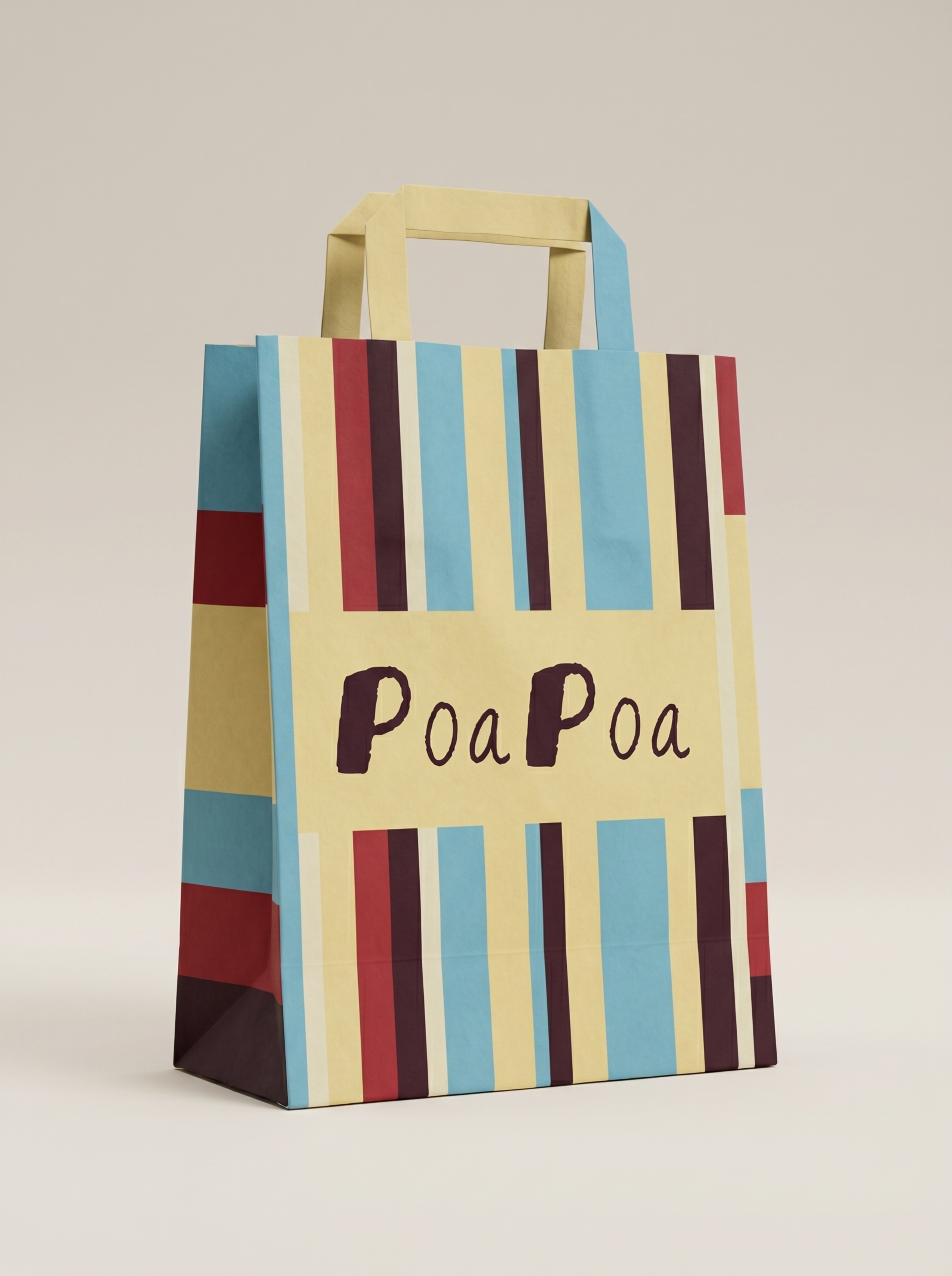 单独展示PoaPoa宠物玩具品牌的手提袋，logo使用参考图1… - 图片创意预览