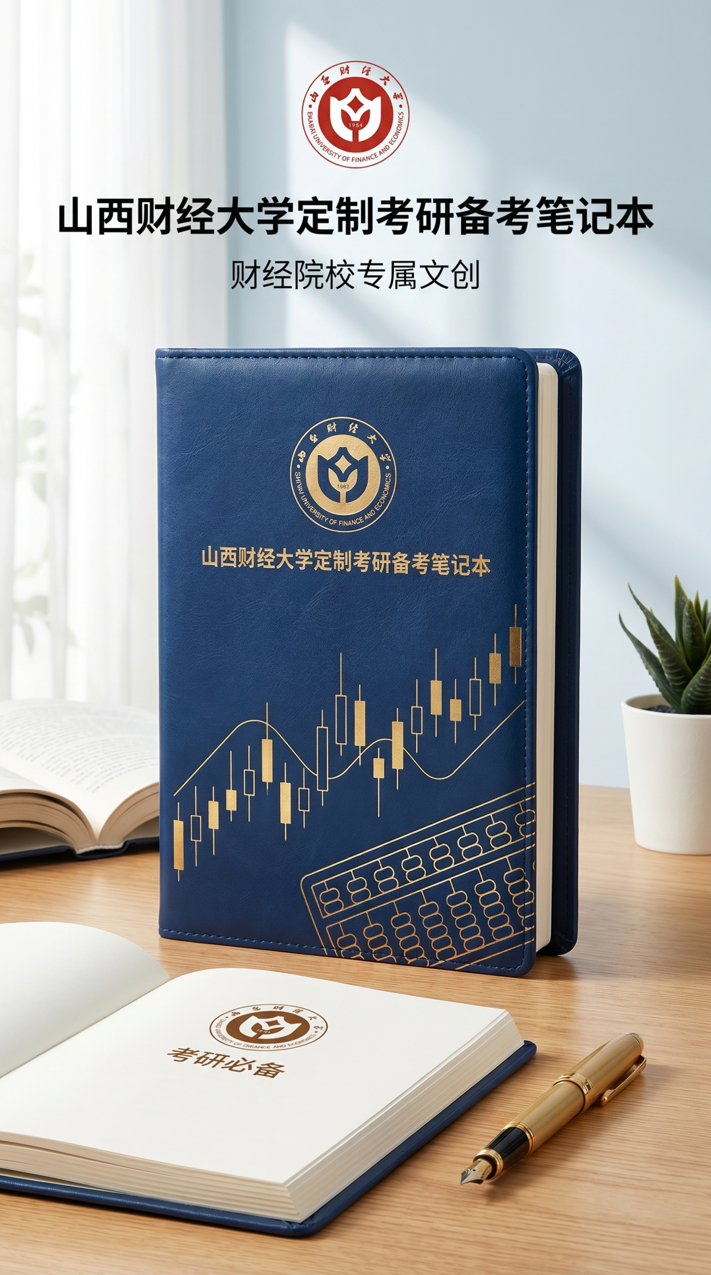 竖版电商商品主图，山西财经大学定制考研备考笔记本，财经院校专属… - 图片创意预览
