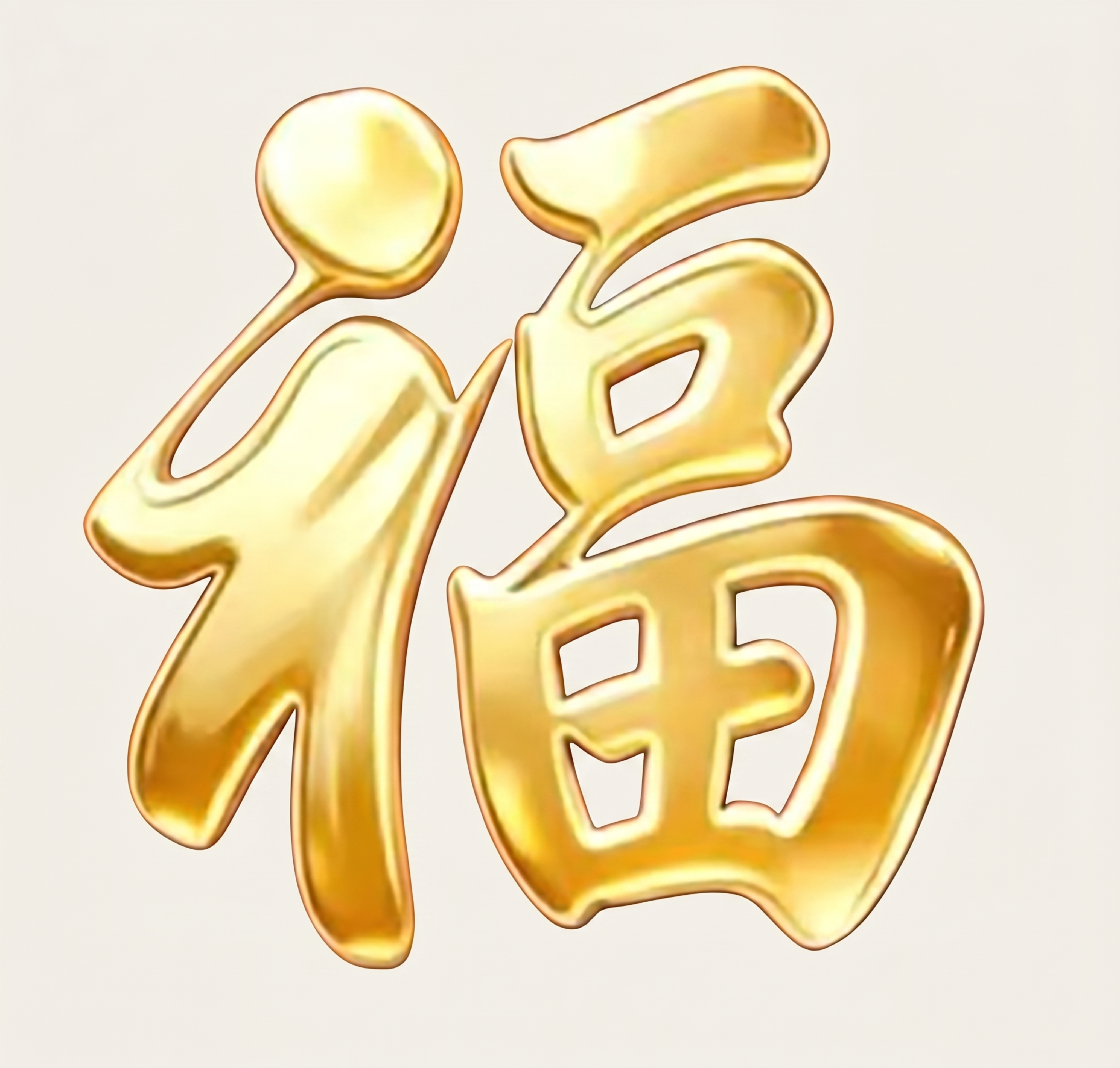 去除图片中的红色杂色斑点，只保留金色福字，处理福字边缘使其更加… - 图片创意预览