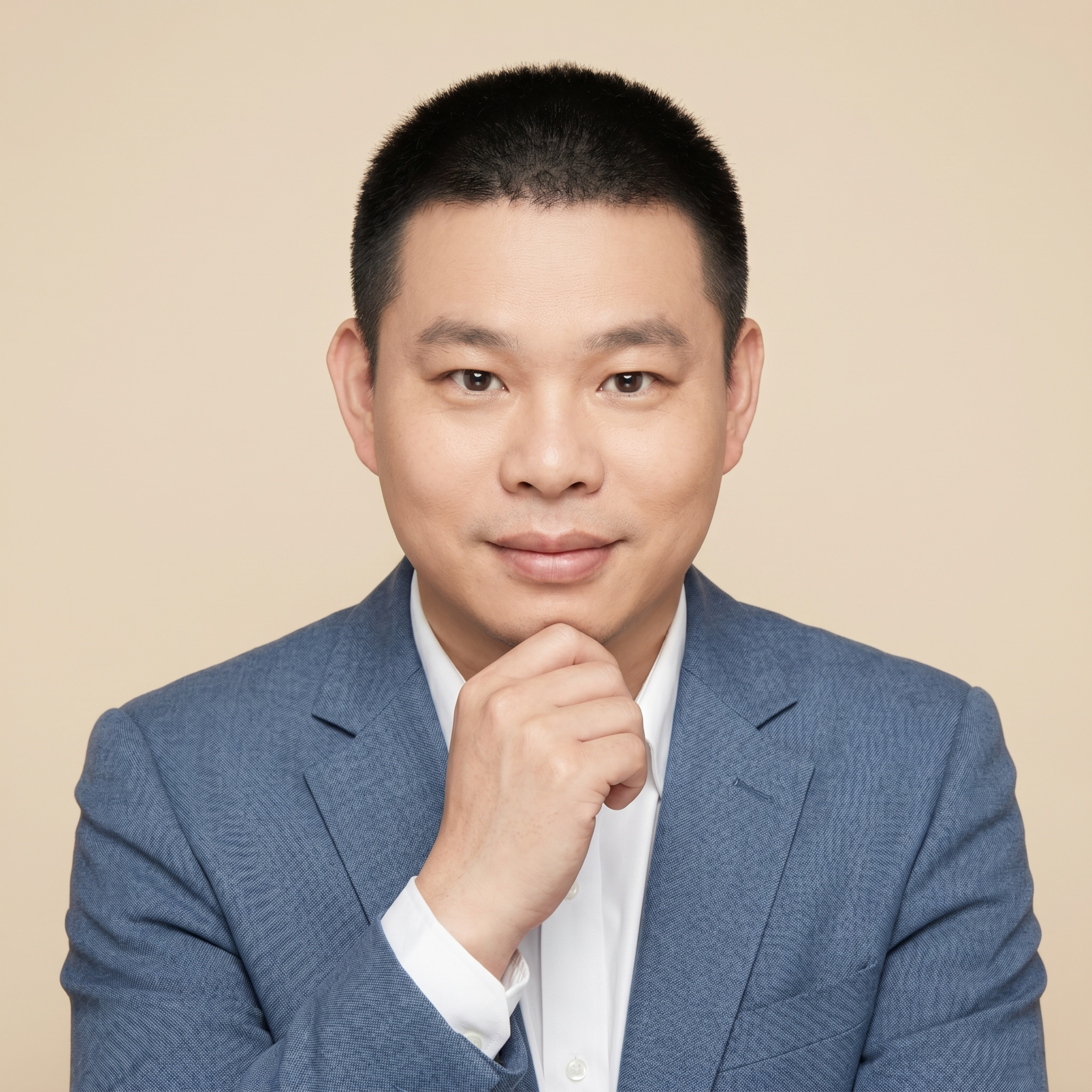 参考图中保留人物脸型、发型、年龄等特征生成通用职场大头像形象照… - 图片创意预览