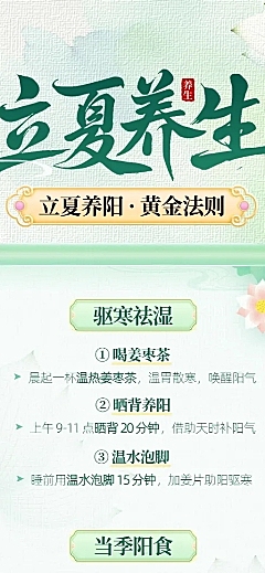 立夏夏日养生科普海报新中式国风长图海报