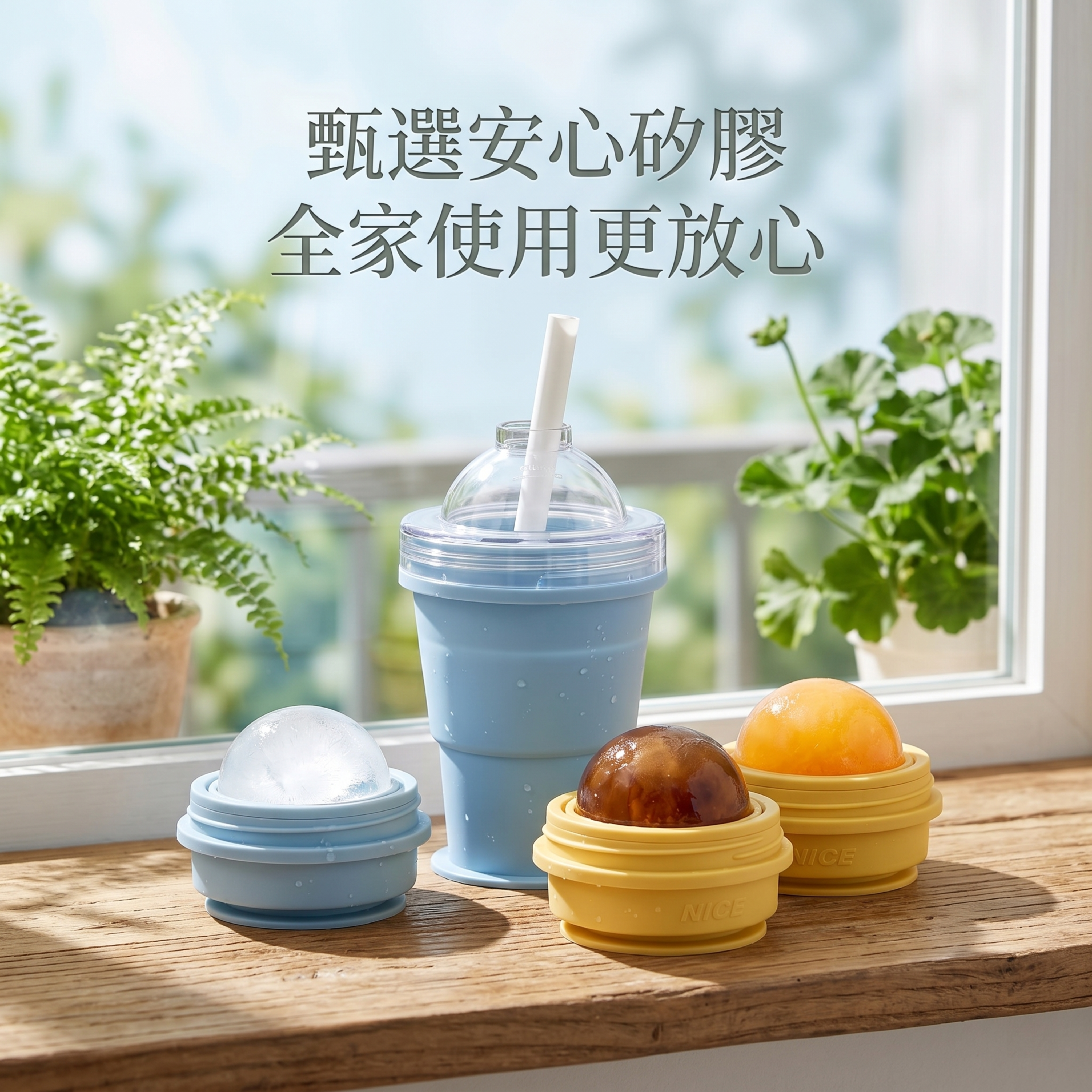 产品精修, 产品置于干净清新阳台窗边场景中, 夏天氛围感十足,… - 图片创意预览