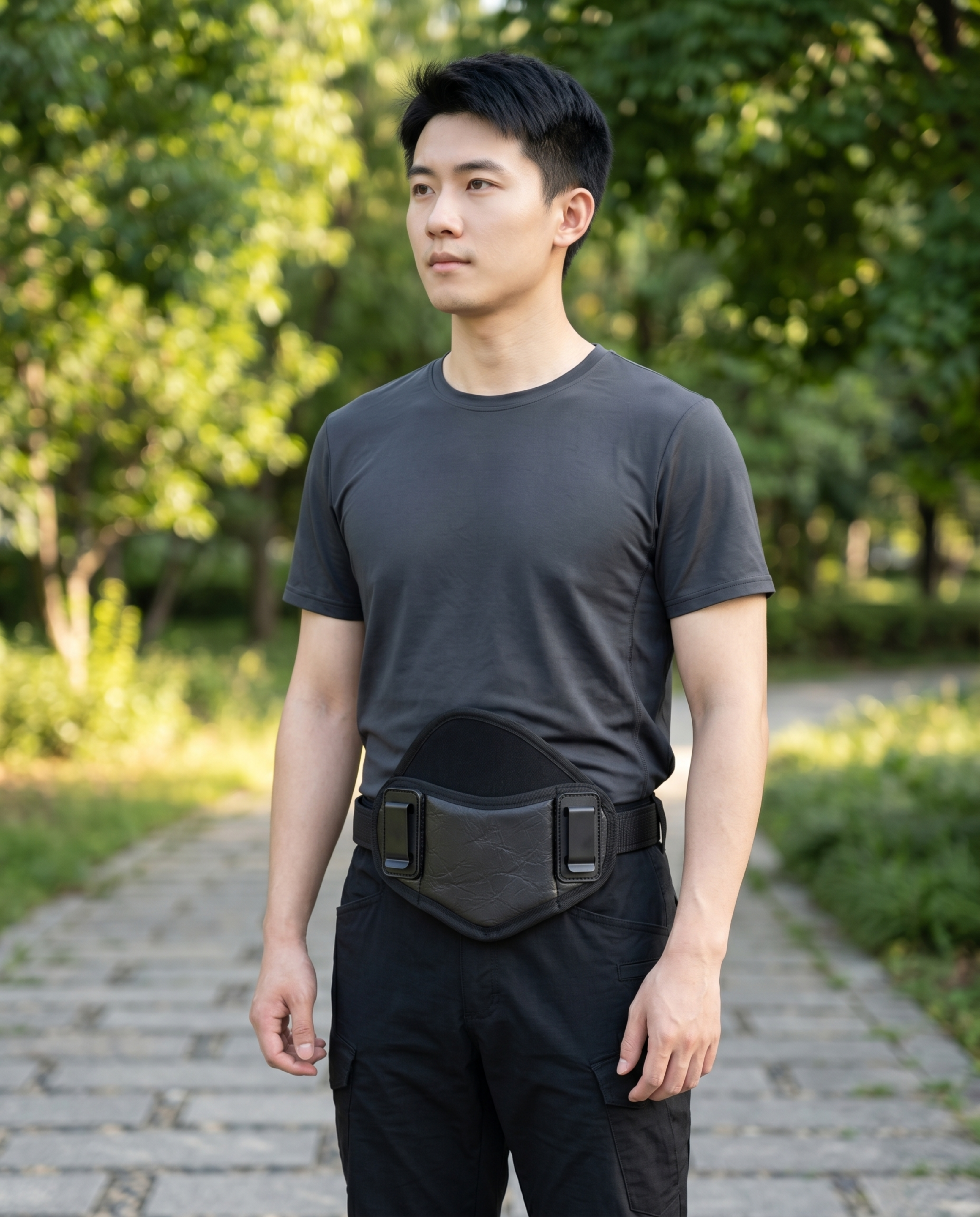 超写实户外人像摄影。 东亚男性模特，黑色短发，皮肤白皙，日常伪… - 图片创意预览