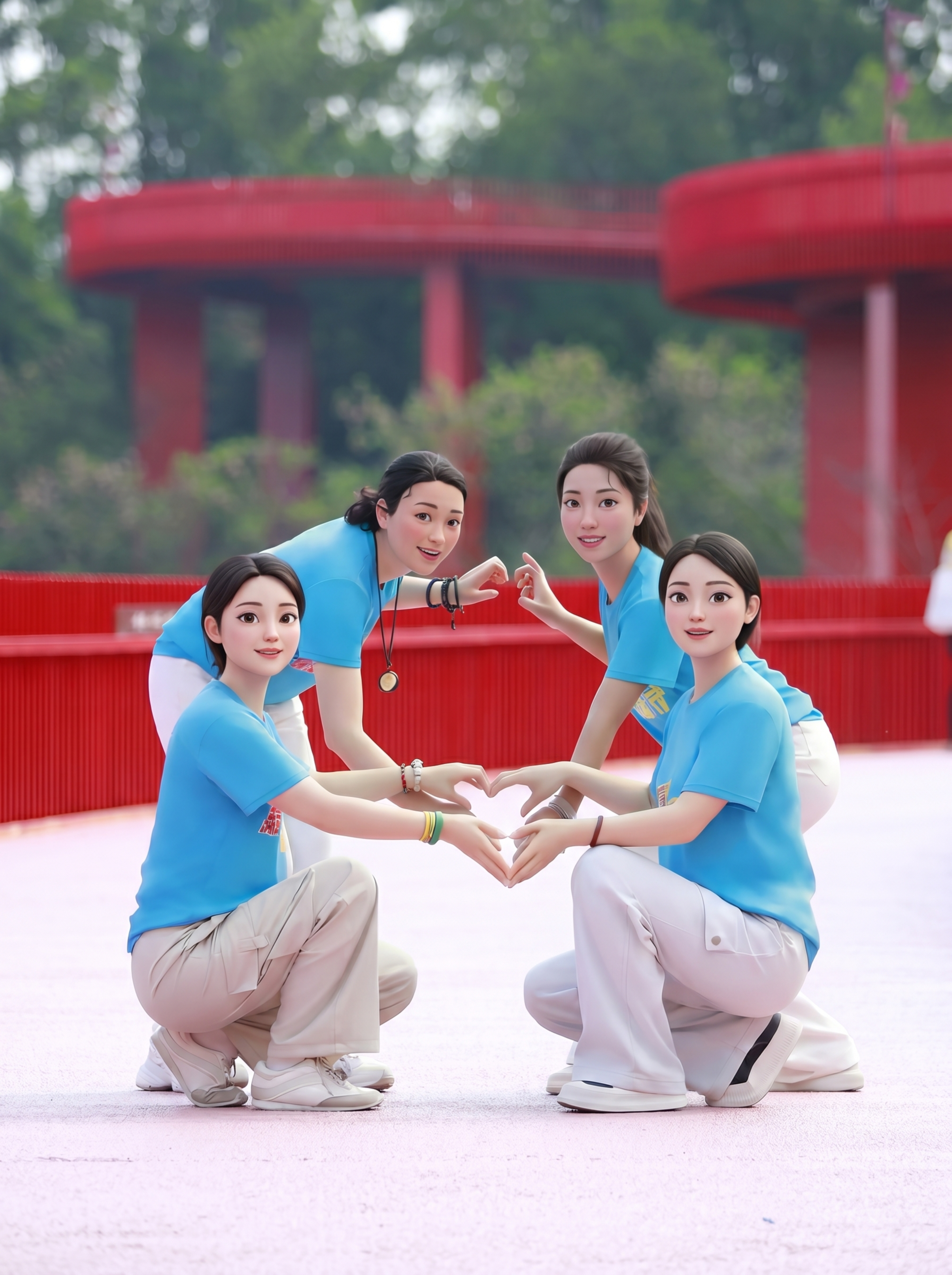 保持人物姿势和衣服不变，不改变背景风格，将人物换成3D风格超写… - 图片创意预览