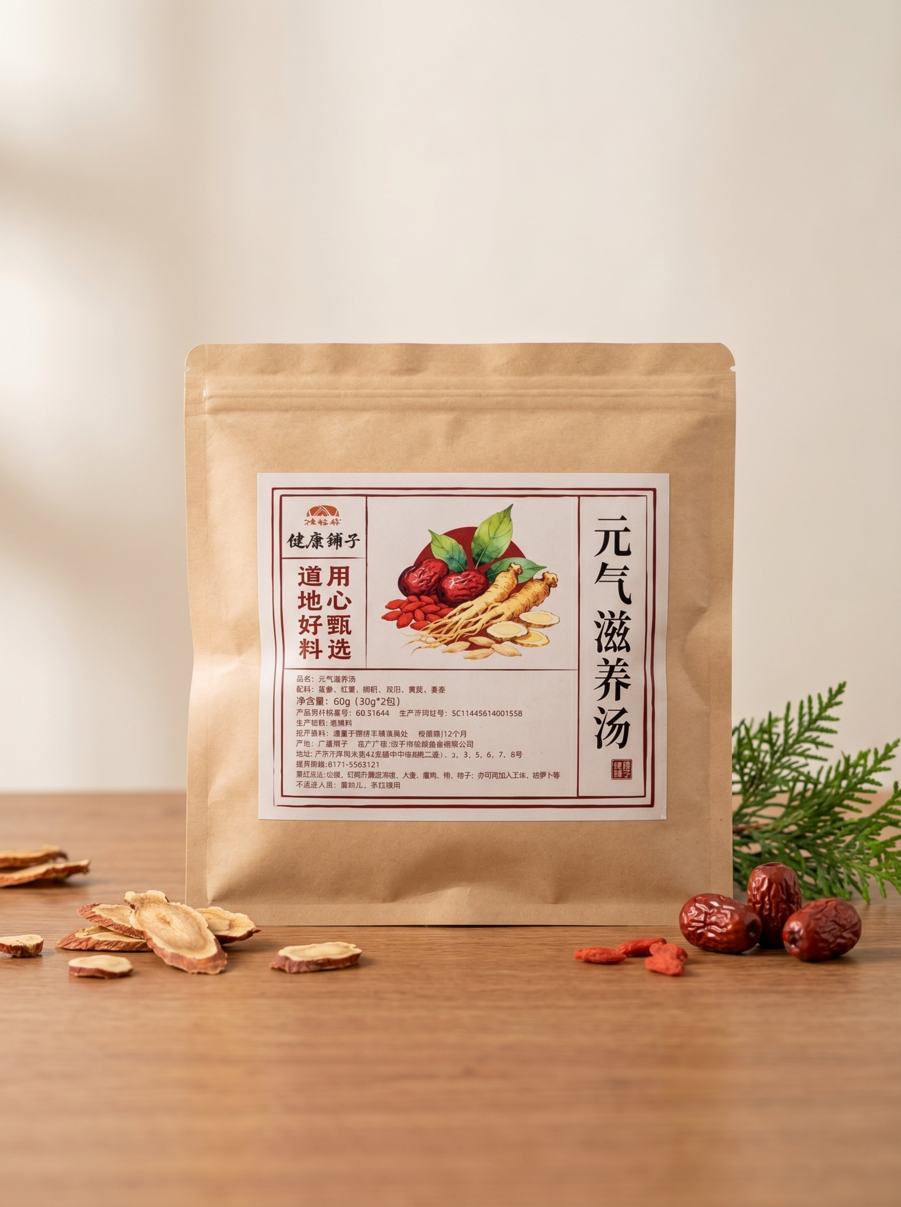 保持元气滋养汤产品包装的物理结构绝对不变，保留包装上原有的所有… - 图片创意预览