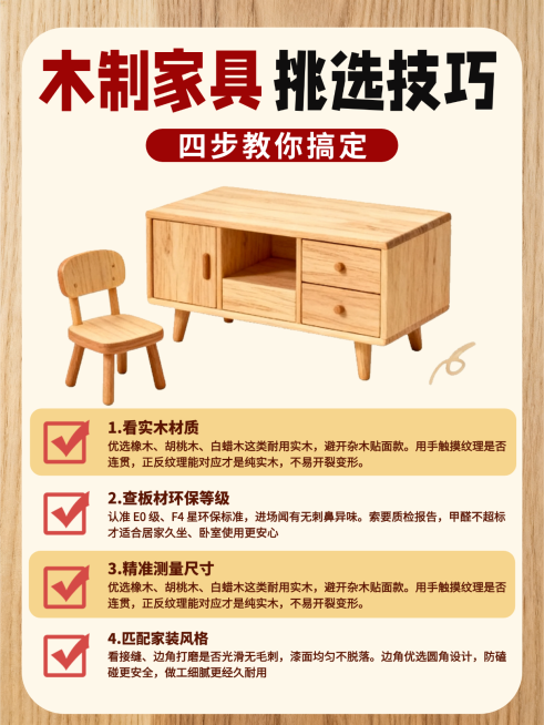 木制家具挑选技巧知识小红书封面预览效果