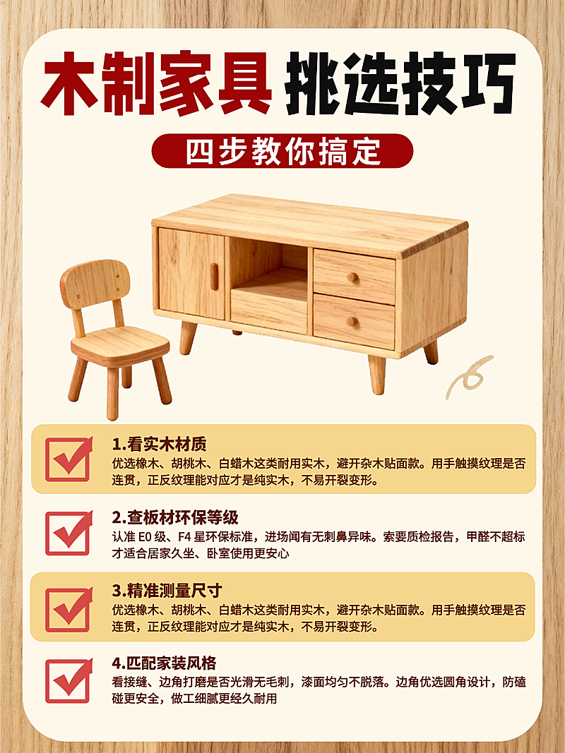 木制家具挑选技巧知识小红书封面
