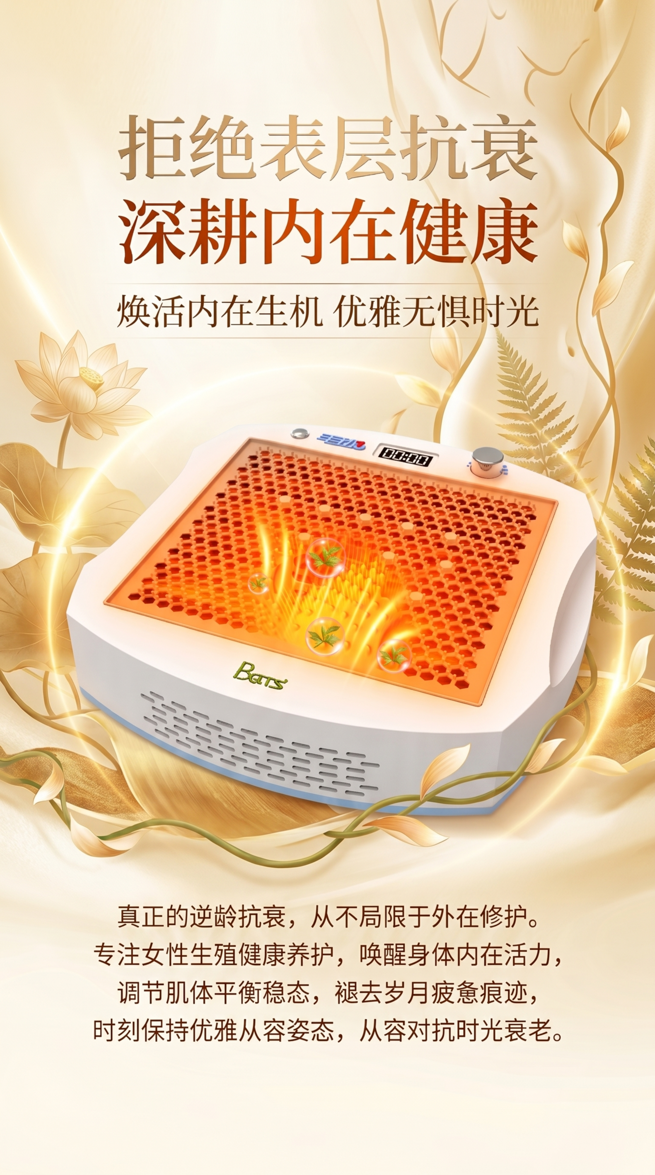 创作一张自然疗愈风格女性健康养护海报，9:16竖版，4K分辨率… - 图片创意预览