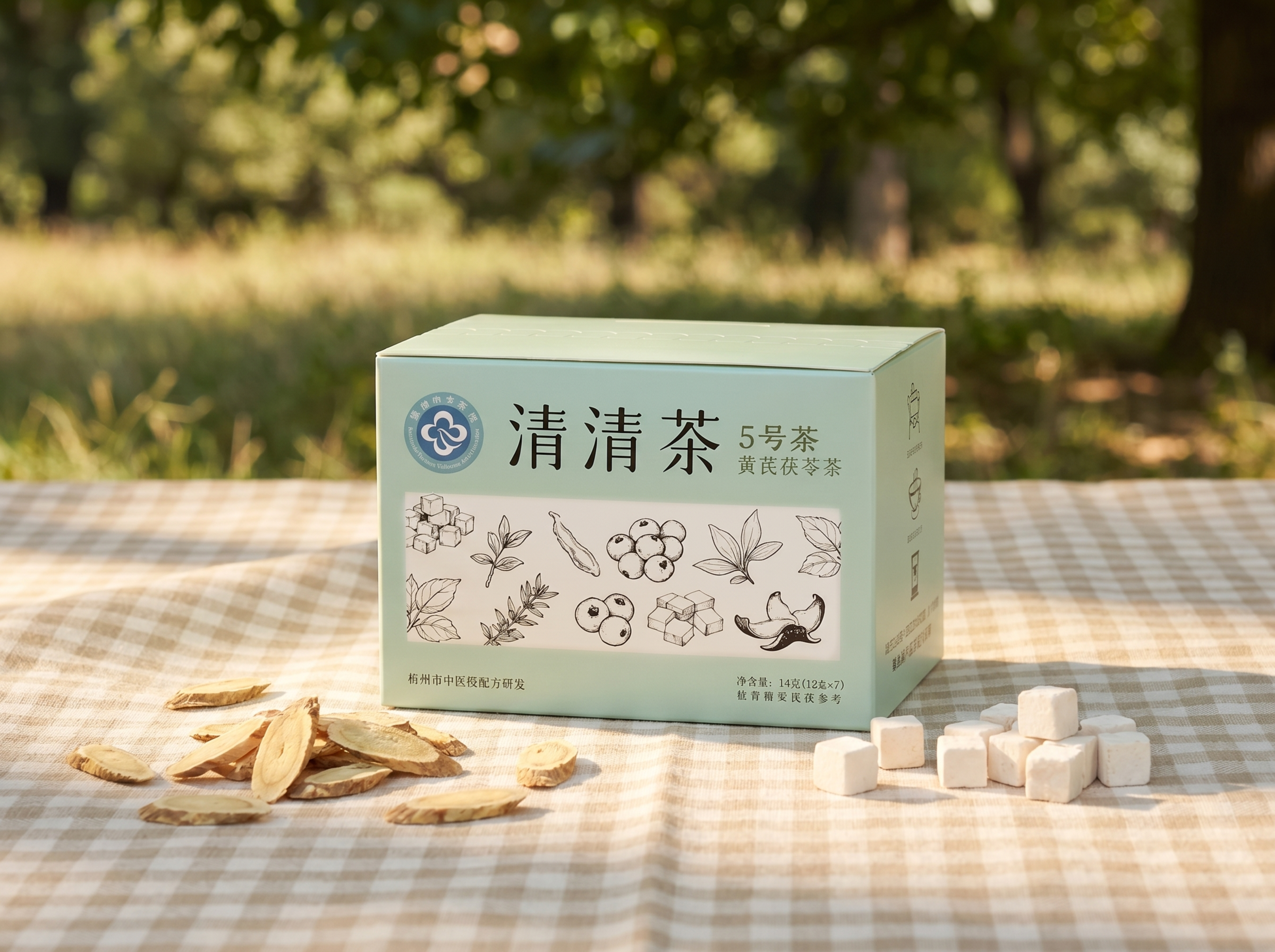 保持原产品浅绿色包装清清茶5号茶黄芪茯苓茶物理结构绝对不变，保… - 图片创意预览