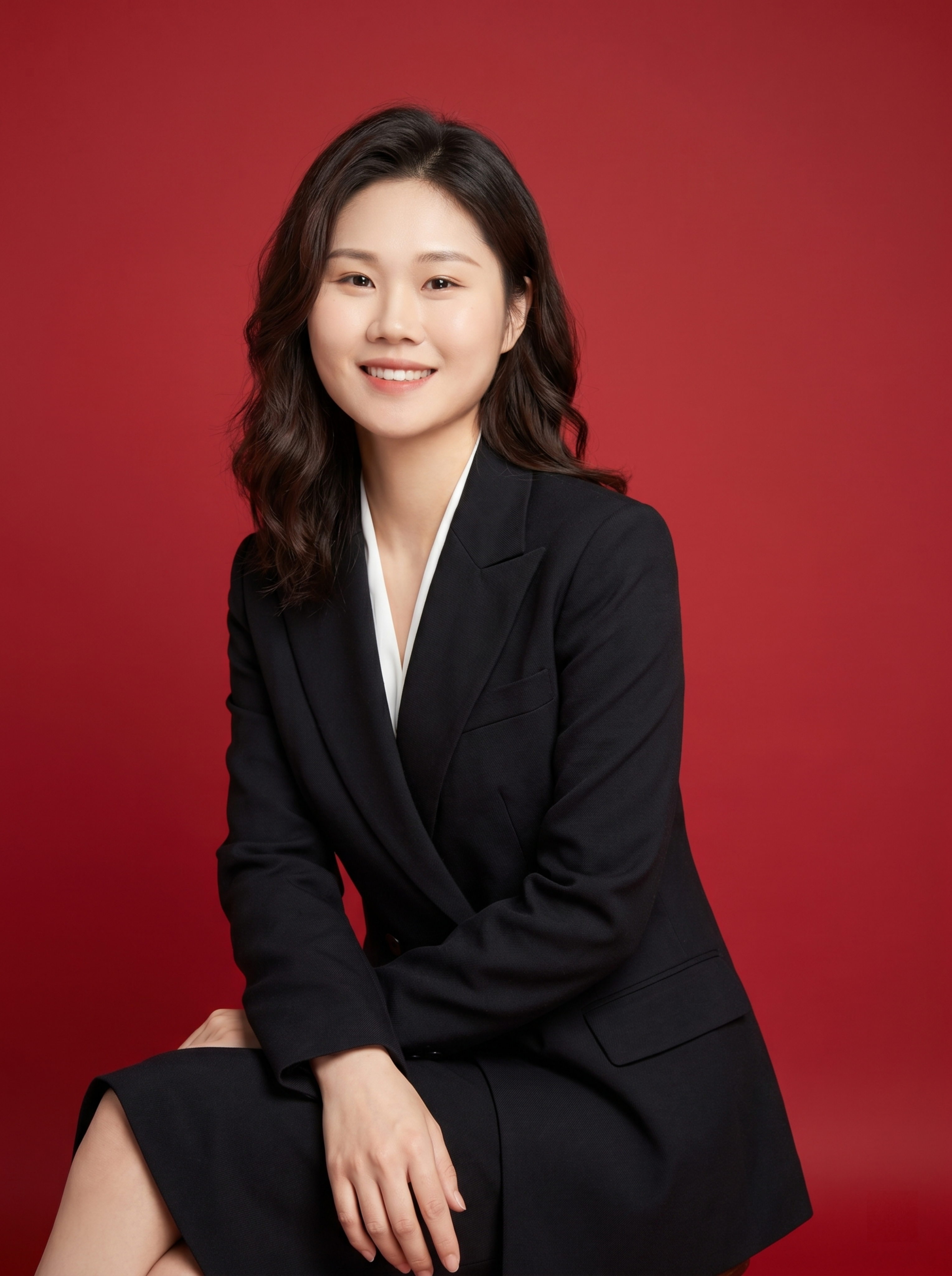参考图中保留人物脸型、五官、年龄等特征生成职场形象照，更换为气… - 图片创意预览