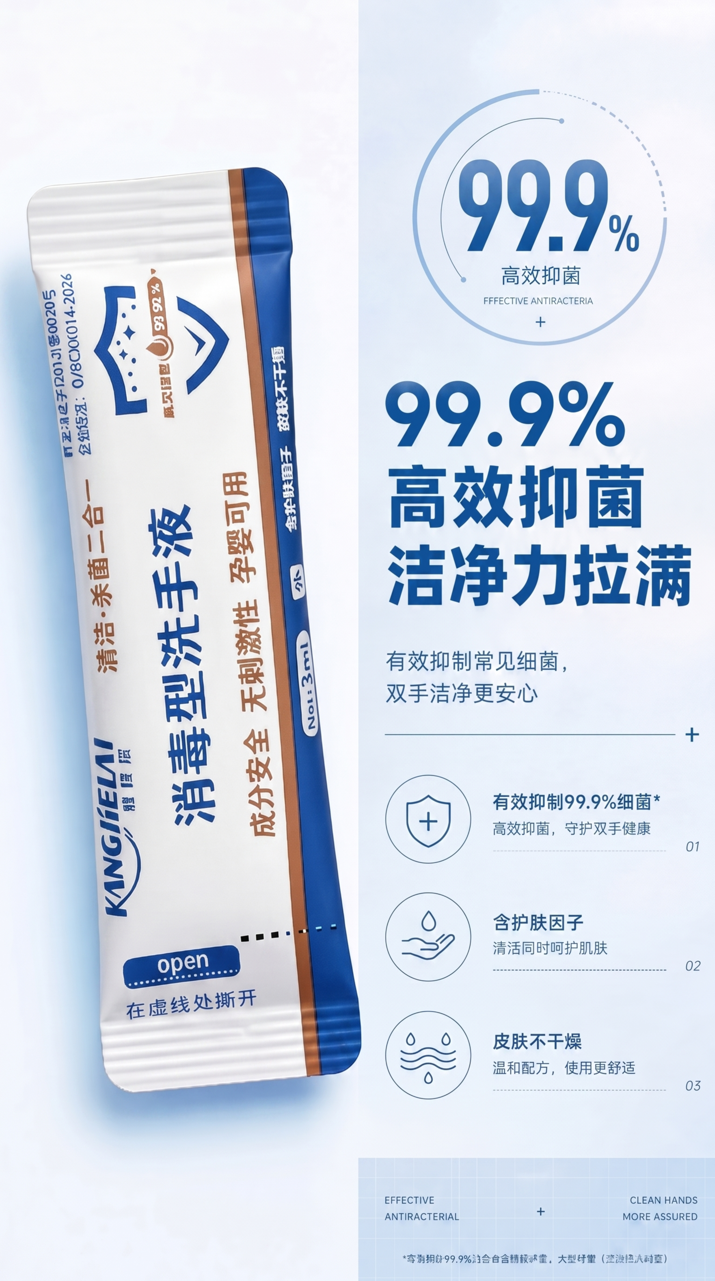 重新生成这张海报，严格保持原图的产品颜色（蓝白棕配色）、文案、… - 图片创意预览