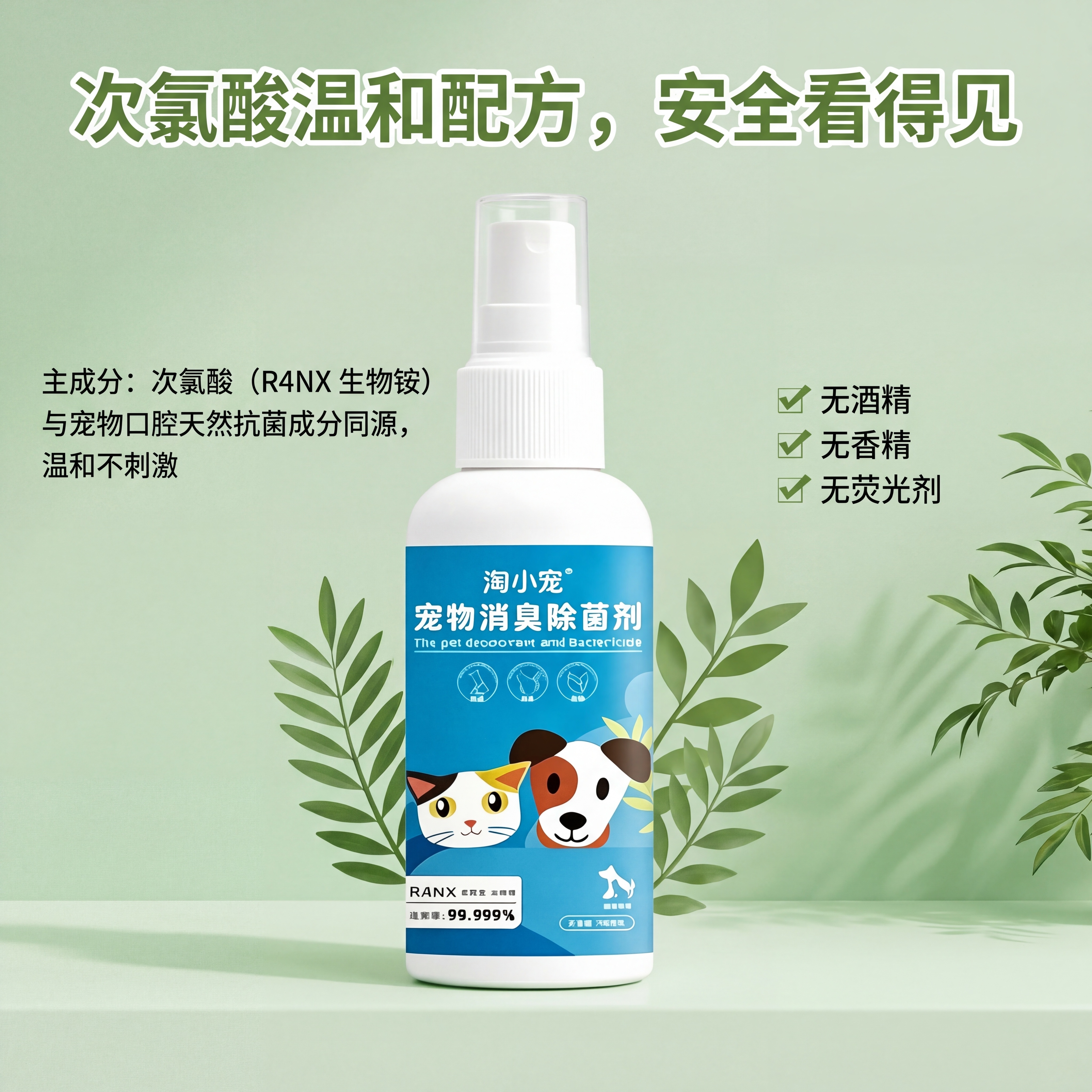 电商产品副图设计。 主体：宠物消臭除菌剂严格参照上传产品图，完… - 图片创意预览