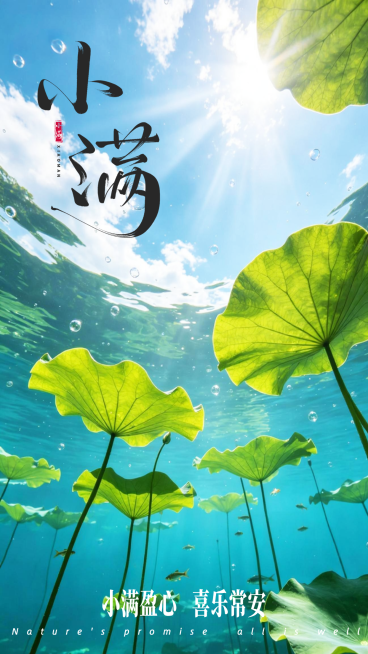 小满节气祝福全屏竖版海报预览效果