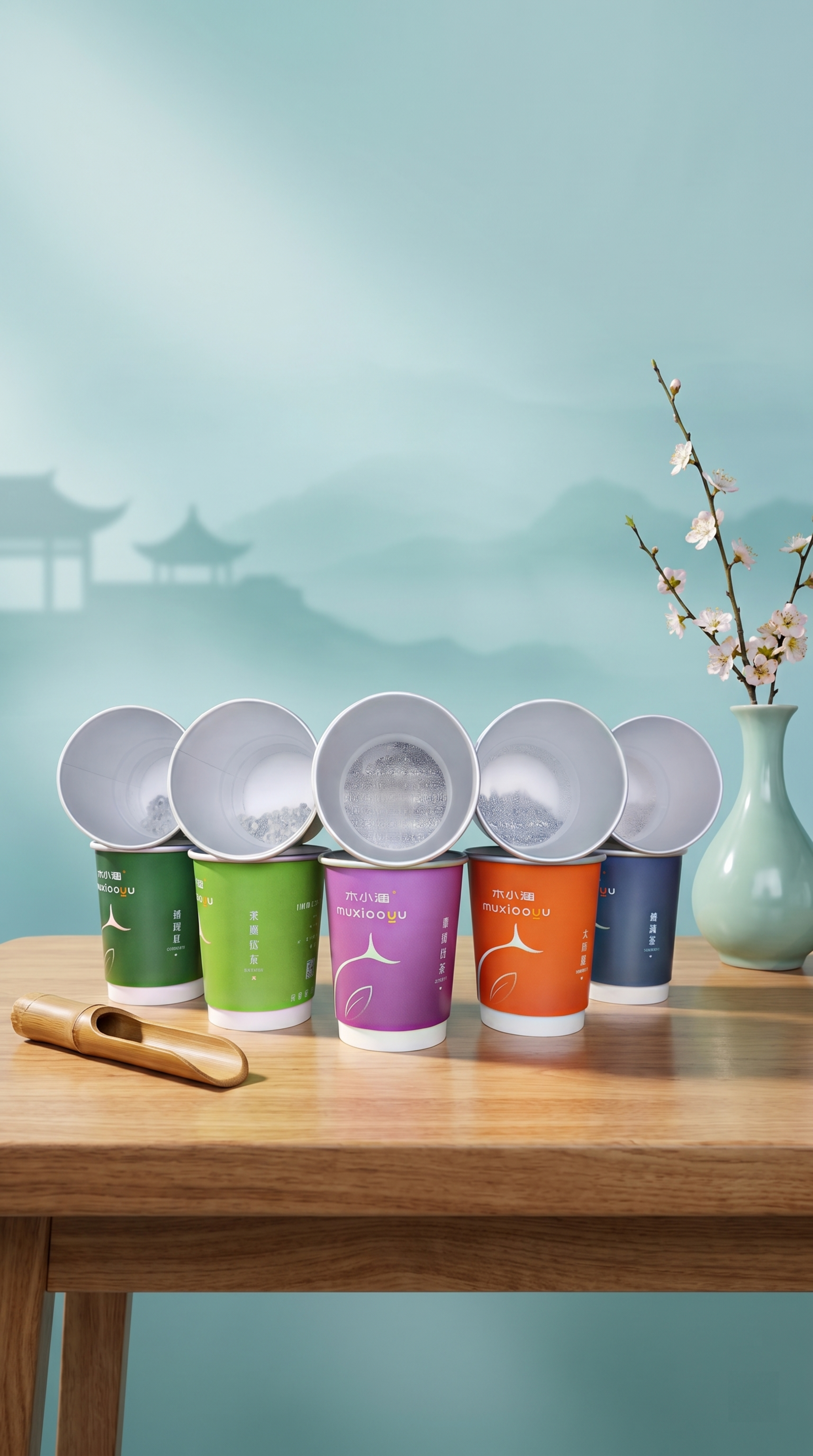 高品质商业产品摄影。 主体：茶饮产品严格参照上传抠图后的产品图… - 图片创意预览