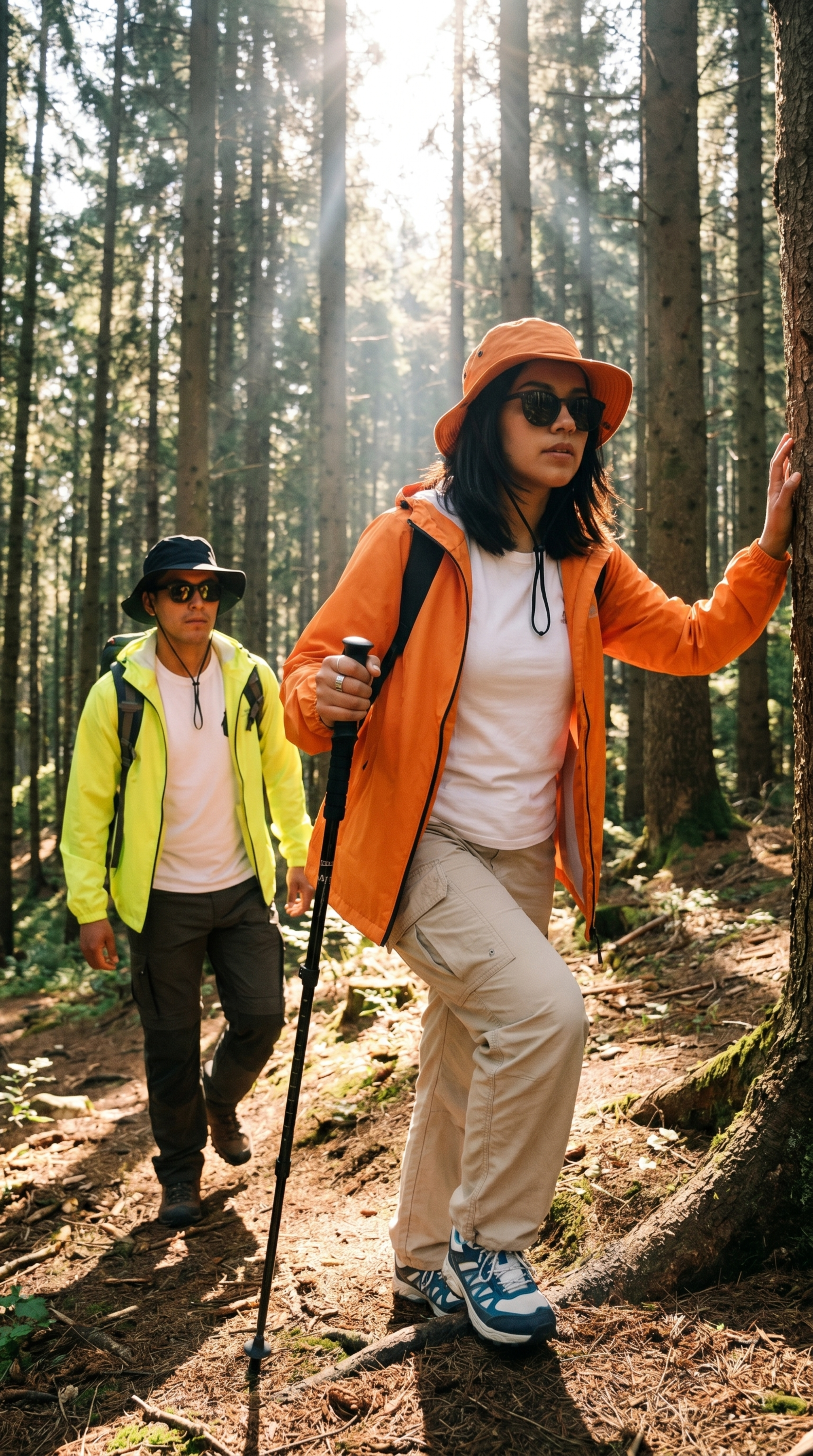 低角度动态跟拍，俯视仰拍结合的登山跟拍视角，户外山林徒步小径，… - 图片创意预览