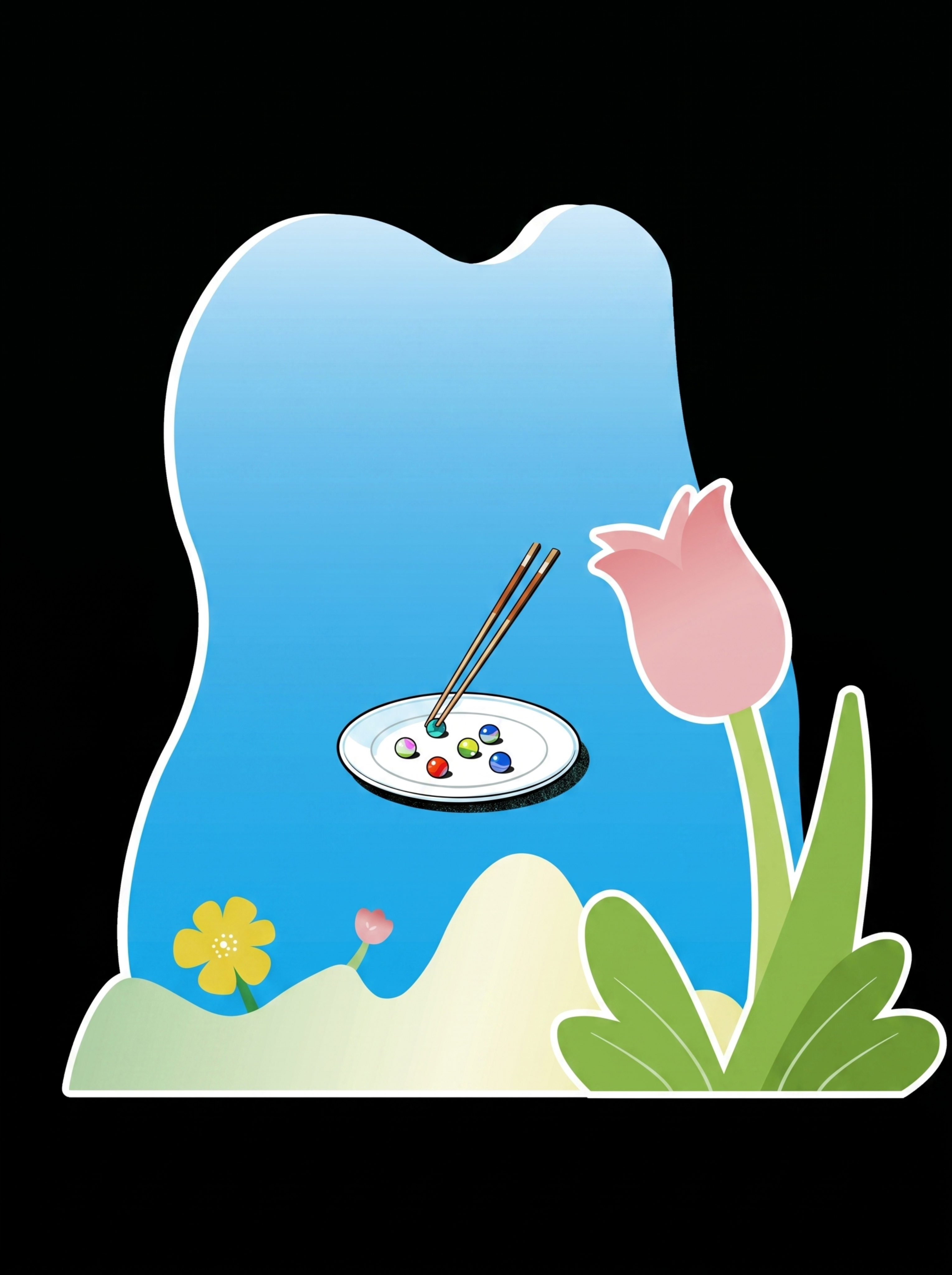 按原图重新绘制，删除图片上所有文字，保留浅蓝色背景、弹珠游戏道… - 图片创意预览