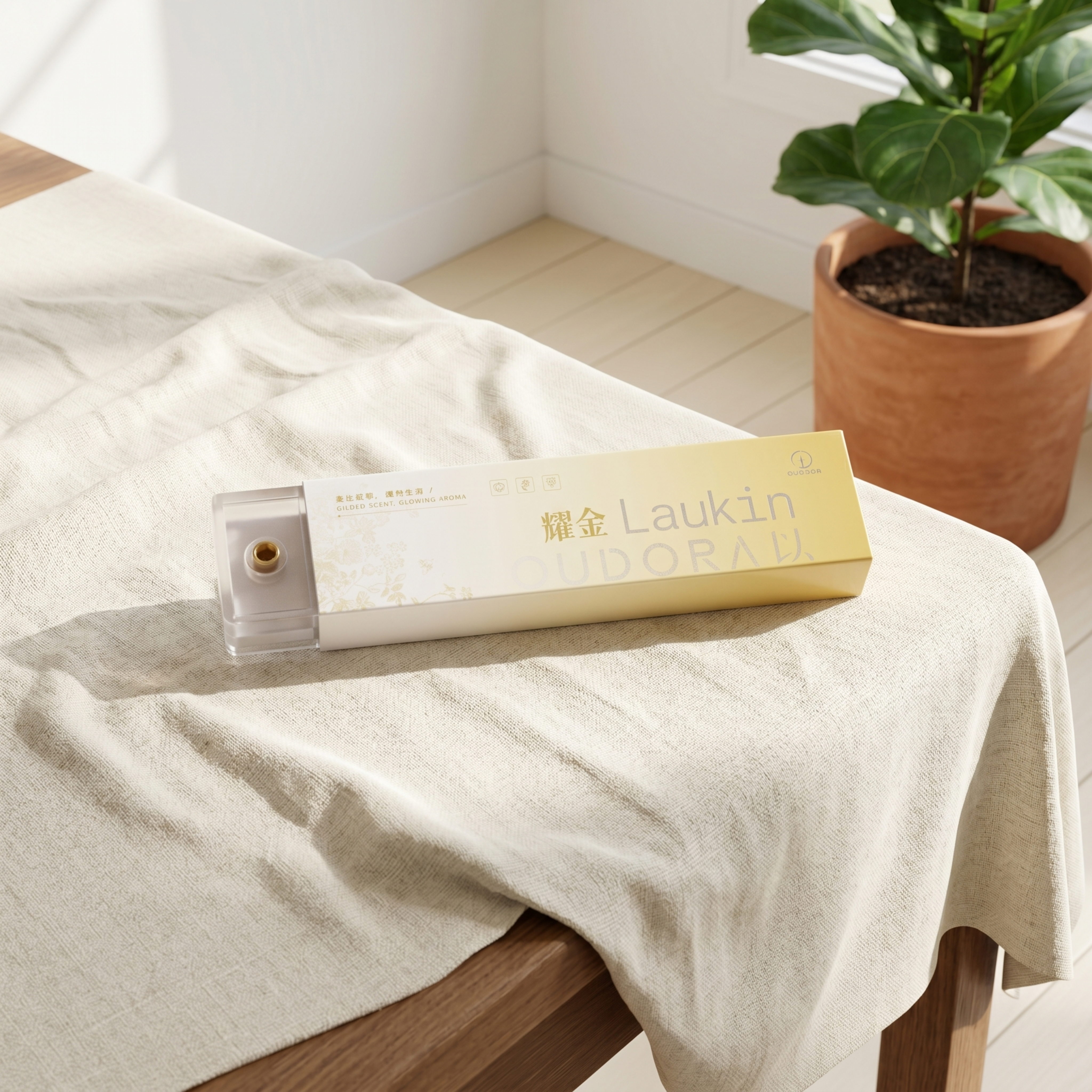 超写实文艺静物摄影。 主体：香薰严格参照上传产品图，完整保留所… - 图片创意预览