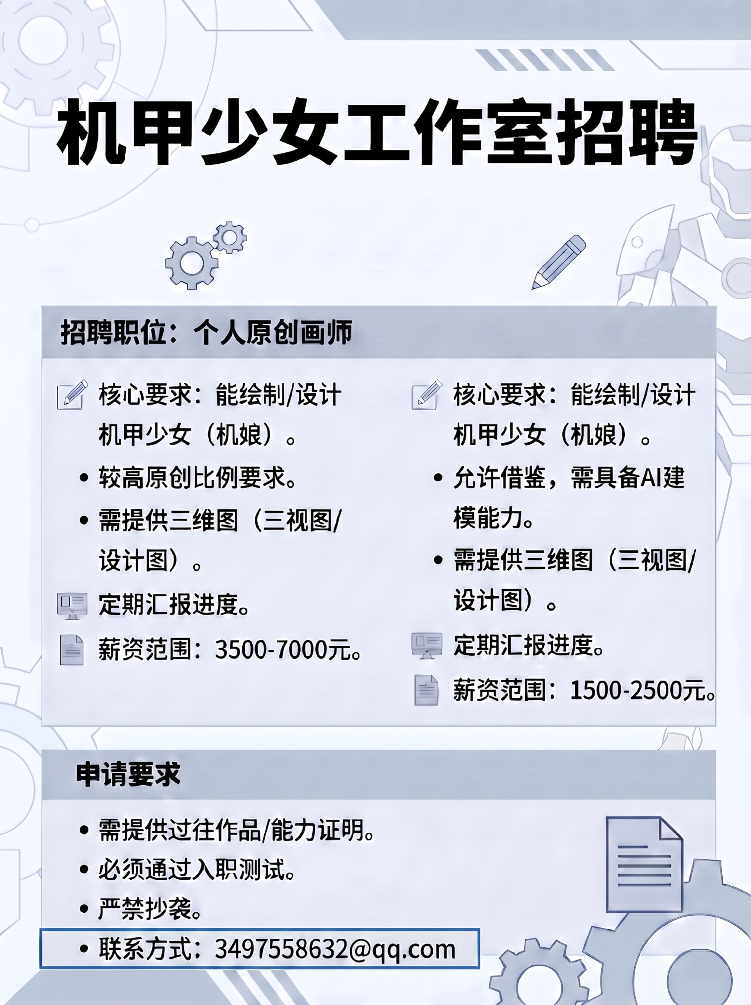 修改招聘海报：删除右侧‘招聘职位：AI画师’整栏内容；将左侧‘… - 图片创意预览