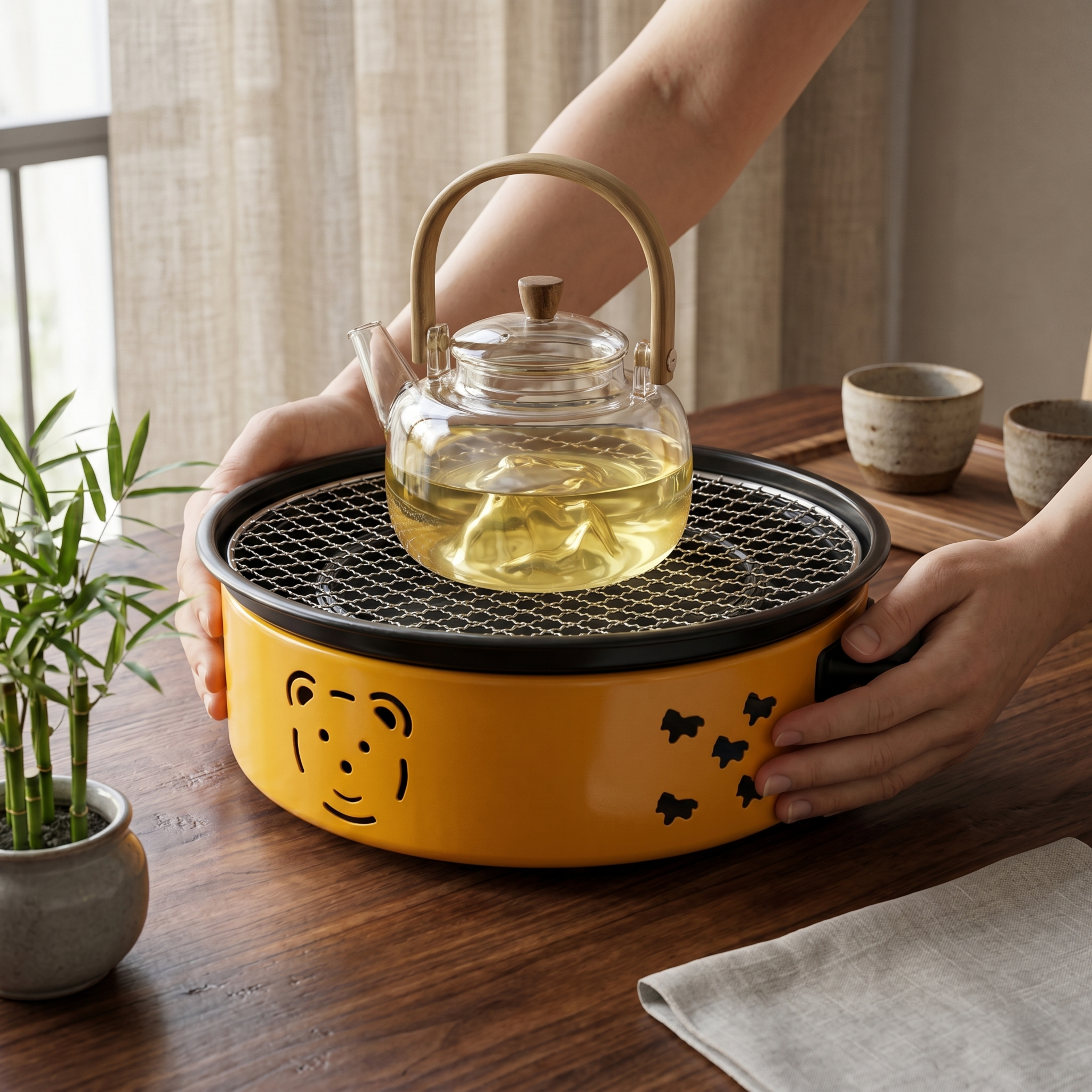 商业级产品摄影 主体：烤炉严格参照上传产品图，完整保留所有可见… - 图片创意预览