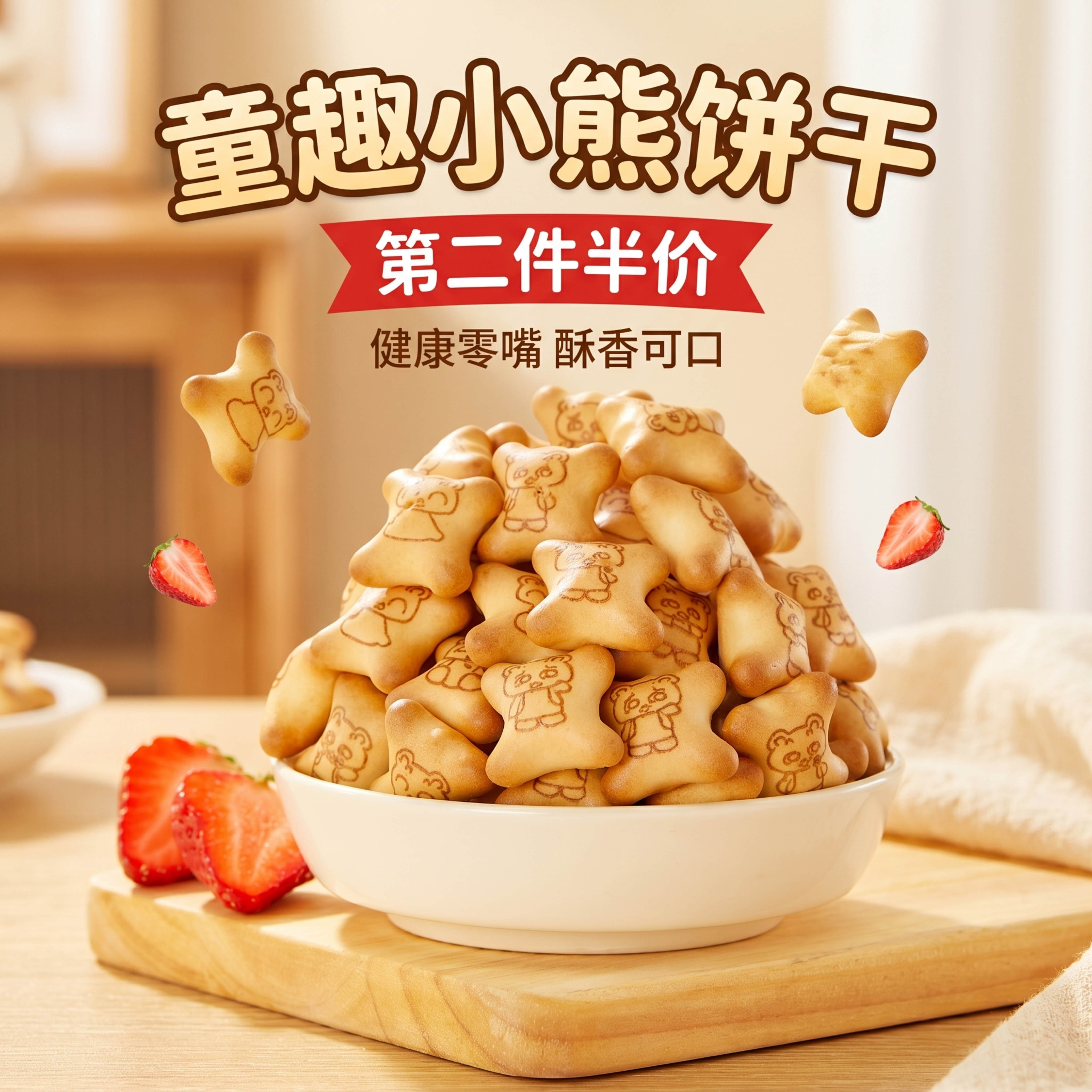 根据参考图，设计一张800X800的零食主图，保留碗中的星星小… - 图片创意预览