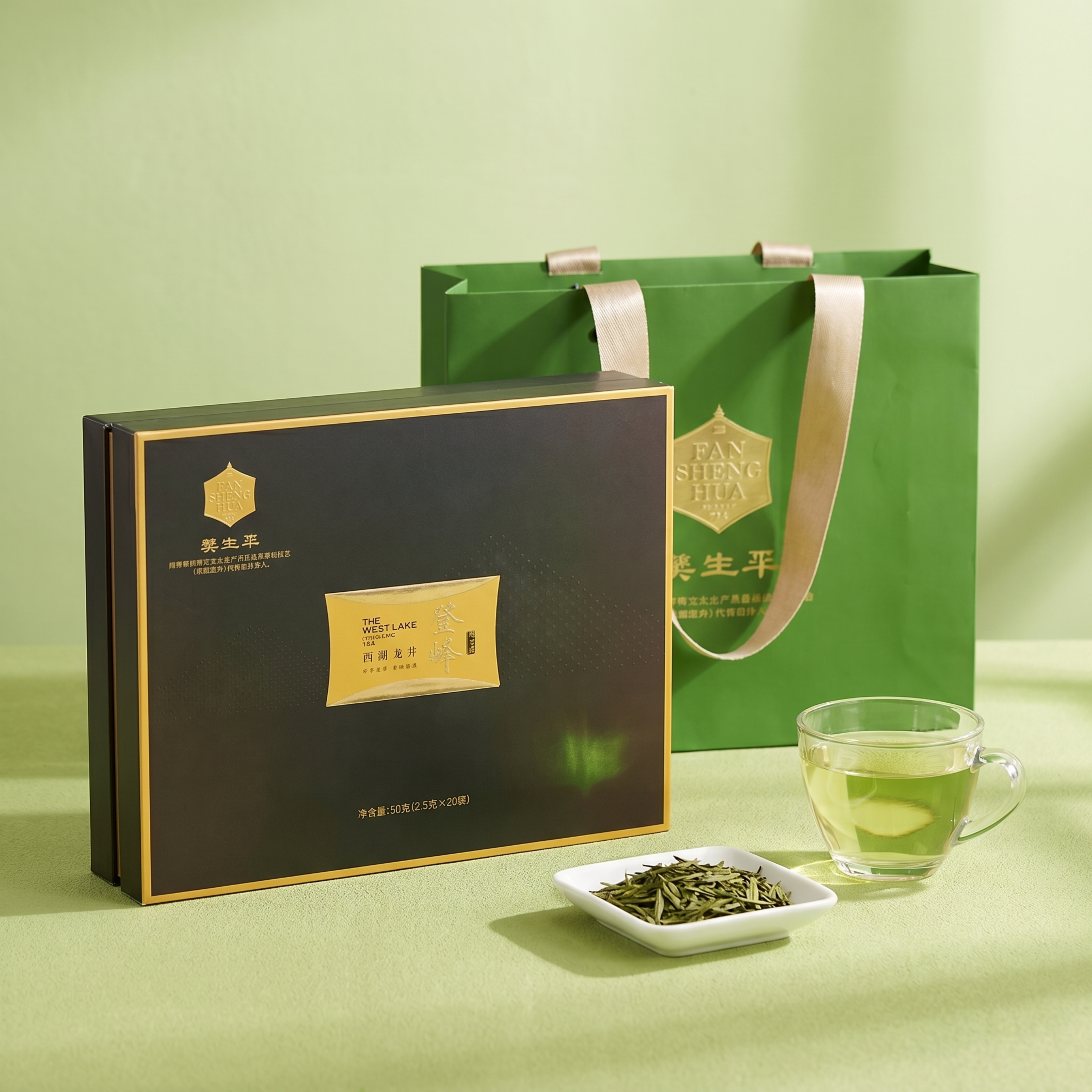 茶叶包装盒严格参照上传产品图（image1），完整保留所有可见… - 图片创意预览