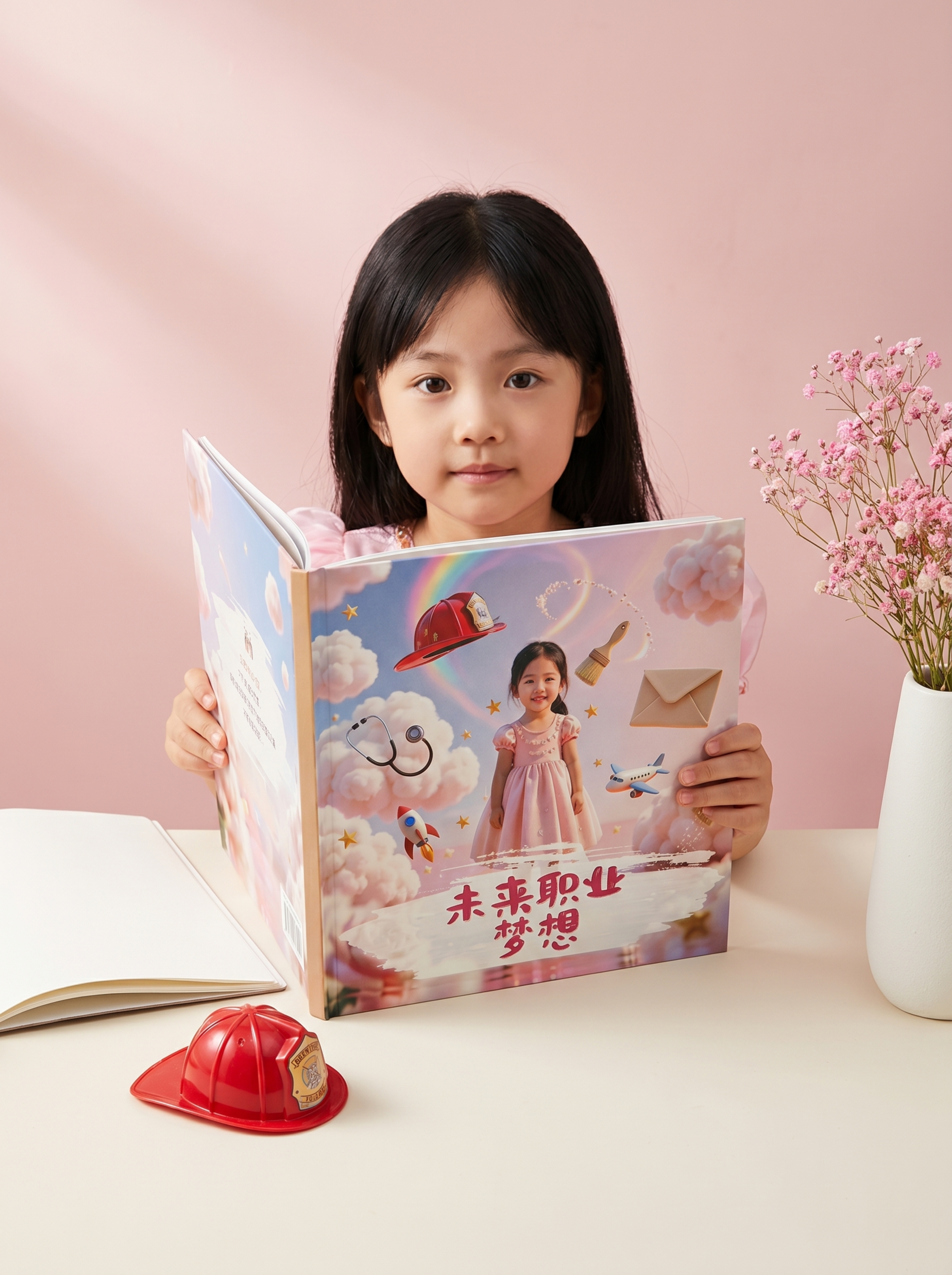 商业级儿童绘本产品摄影，主题为《未来职业梦想》。 主体：绘本严… - 图片创意预览