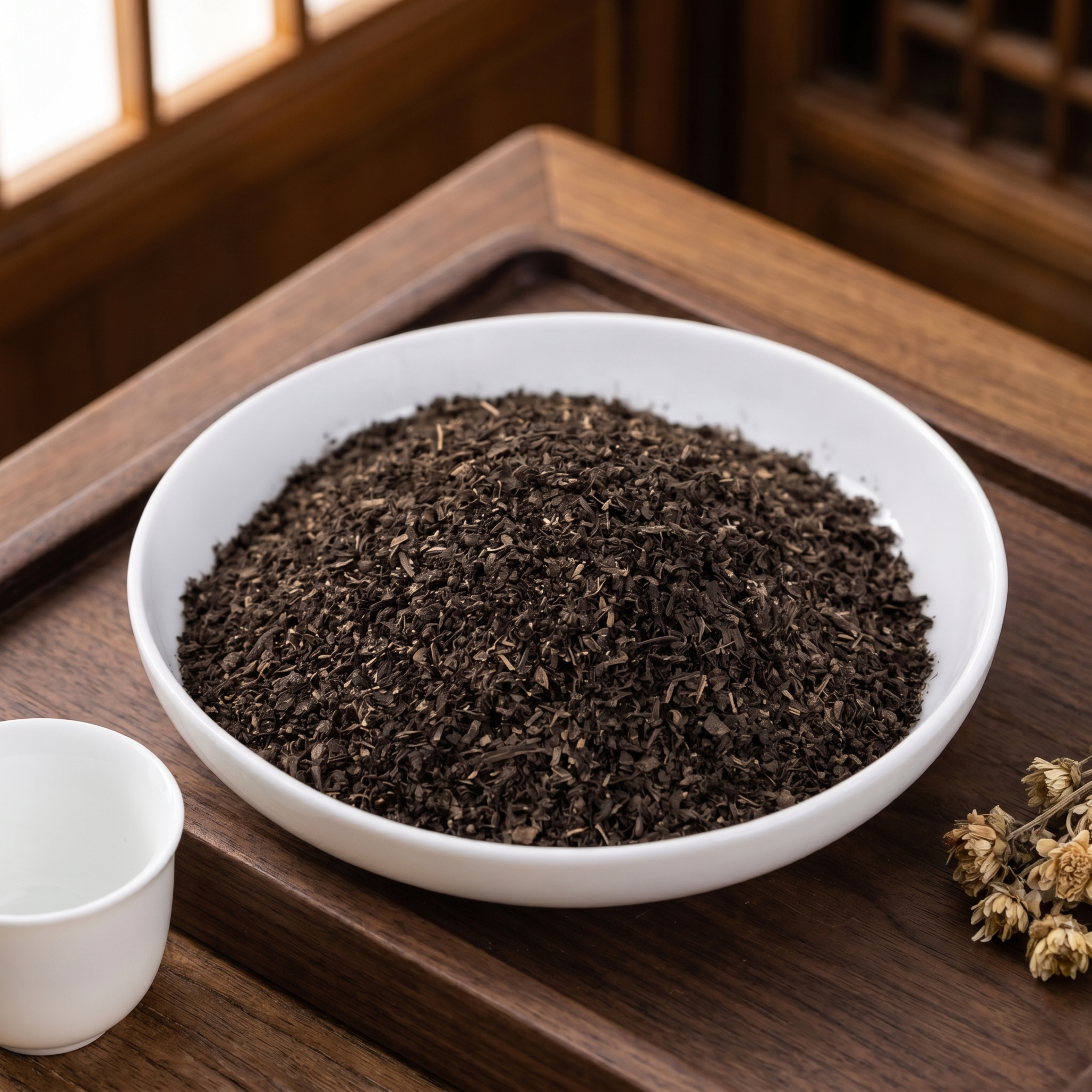 超写实食品摄影。 主体：茶叶严格参照上传产品图，完整保留所有可… - 图片创意预览
