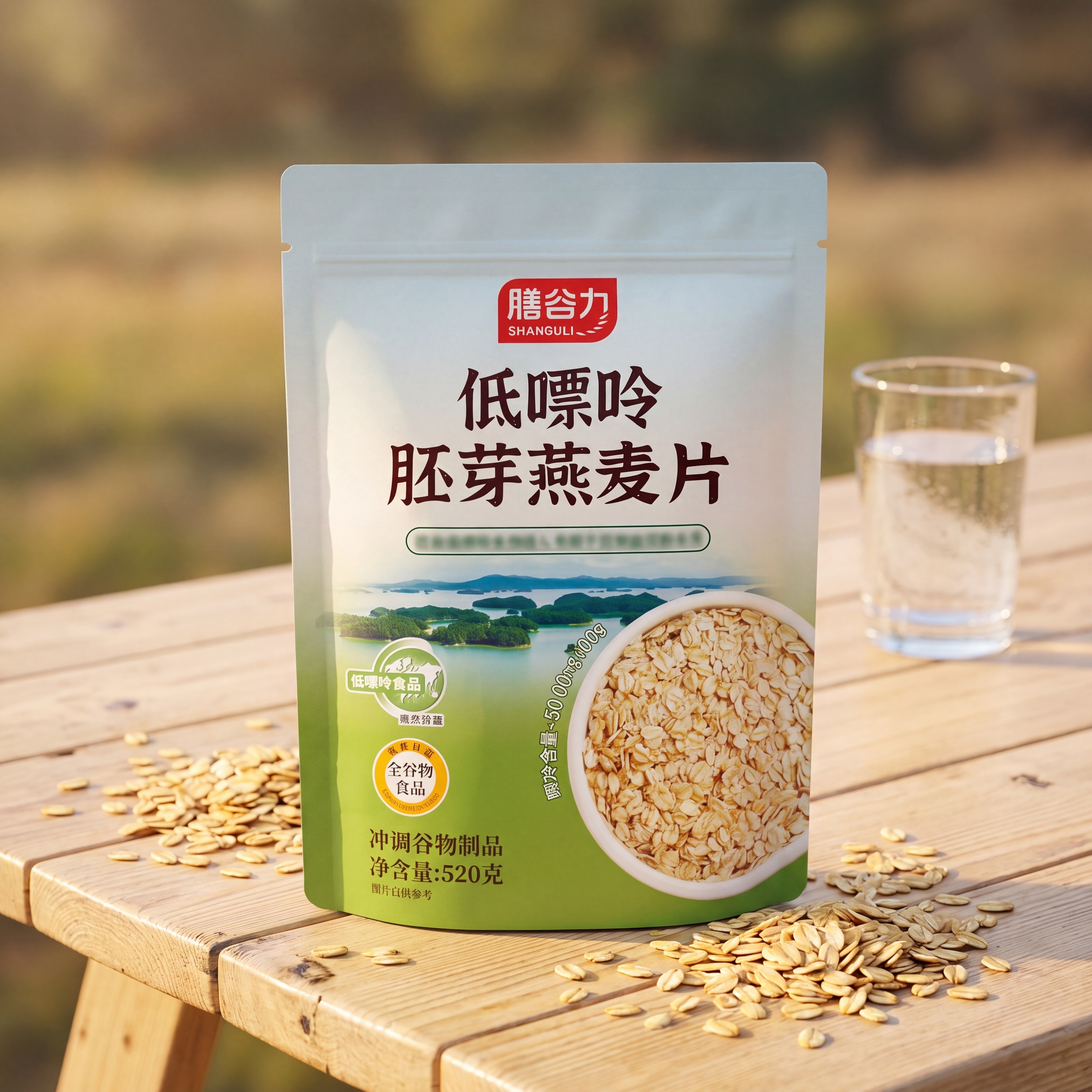 超写实电商产品摄影。 主体：食品包装袋严格参照上传产品图，完整… - 图片创意预览