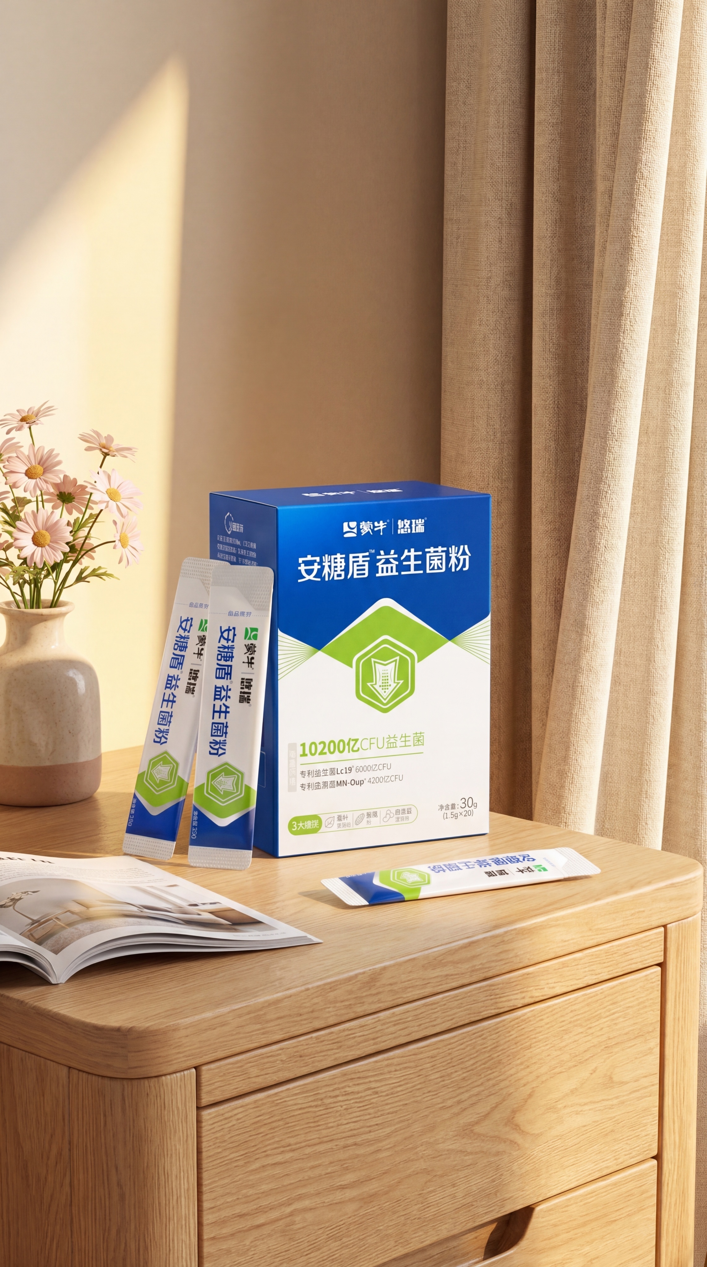 益生菌粉包装盒和独立包装袋严格参照上传产品图1、图2、图3，完… - 图片创意预览