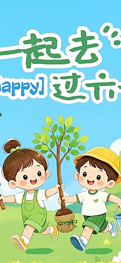 六一61儿童节节日活动宣传流程图插画风长图海报