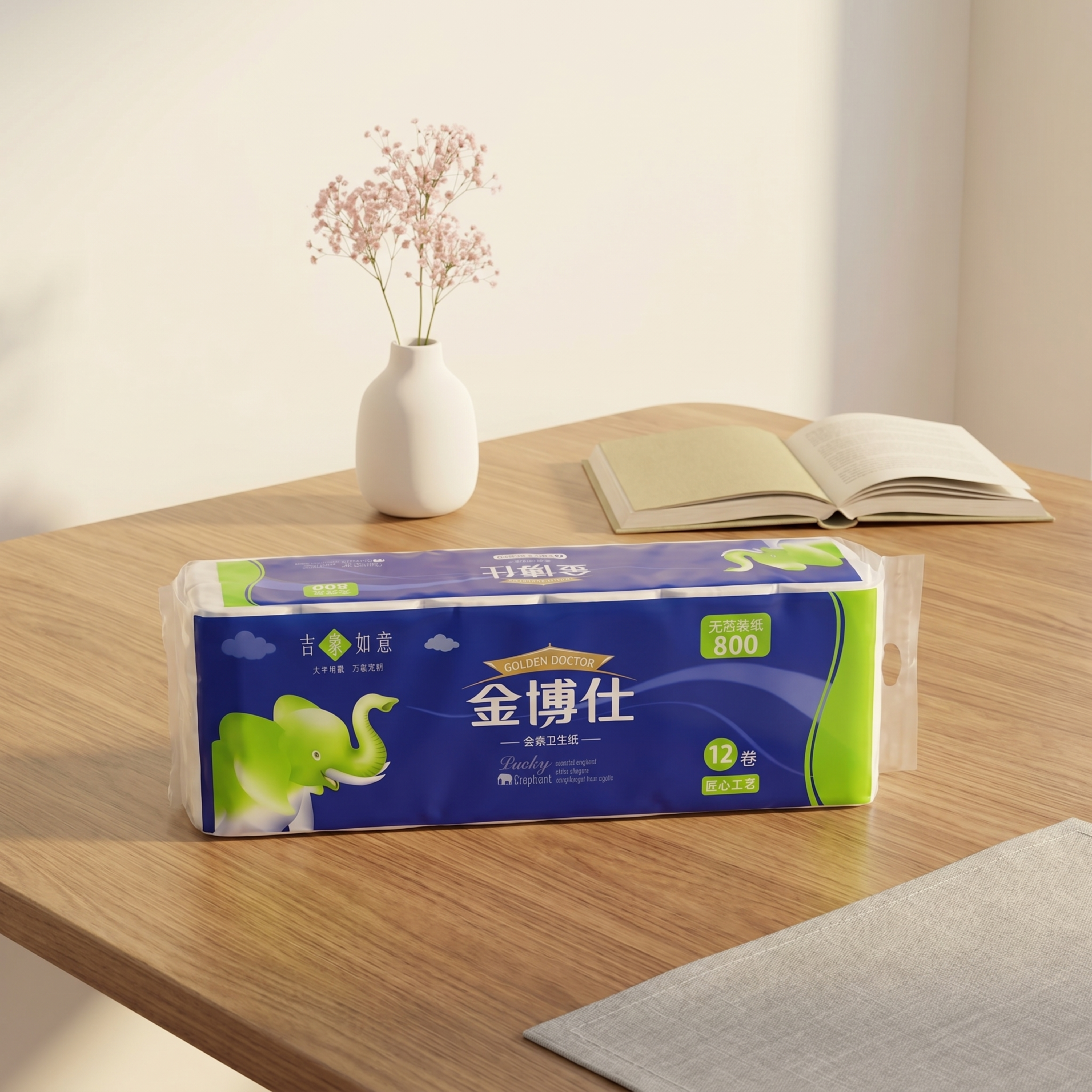 商业级产品摄影。 主体：卫生纸严格参照上传产品图https:/… - 图片创意预览