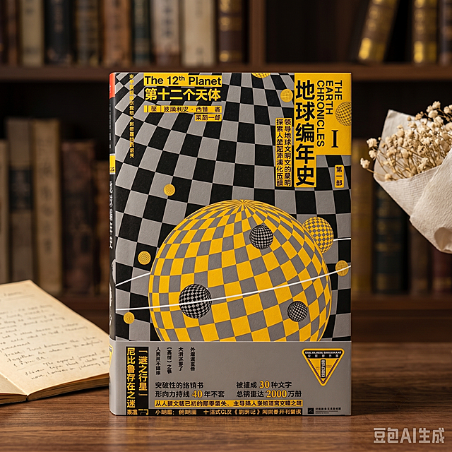 超写实文创产品摄影。
主体：书籍严格参照上传产品图，完整保留所有可见组件、轮廓、结构、比例、材质、颜色与产品本体上的文字信息，100%保留所有封面文字、装帧设计与配色；产品占画面65%，近景微距展示，完整不裁切，封面印刷纹理清晰可见，背景无其他同类产品。
构图：中心对称构图，书籍平放于浅胡桃木桌面，微俯15°视角。
风格：复古怀旧文创。
场景：复古书房木质桌面，温馨手作文创氛围。
承载与背景：浅胡桃木实木桌面，背景为柔焦深胡桃木书架，模糊旧书纹理。
陪衬物：①左侧对角，一本摊开的米黄色老书页，占画面10%；②右侧对角，一小束干满天星，浅米白棉纸包装，占画面8%。
配色：主色调浅胡桃棕占60%，米黄+浅米白+深灰辅助，总颜色4种。
光影：主光从左侧斜前45°斜入，柔光漫射，保留书籍封面印刷纹理对比，辅光为桌面暖反射，纸张有自然纹理高光。
参数：4K写实。严格锁定宽高比为 1:1。