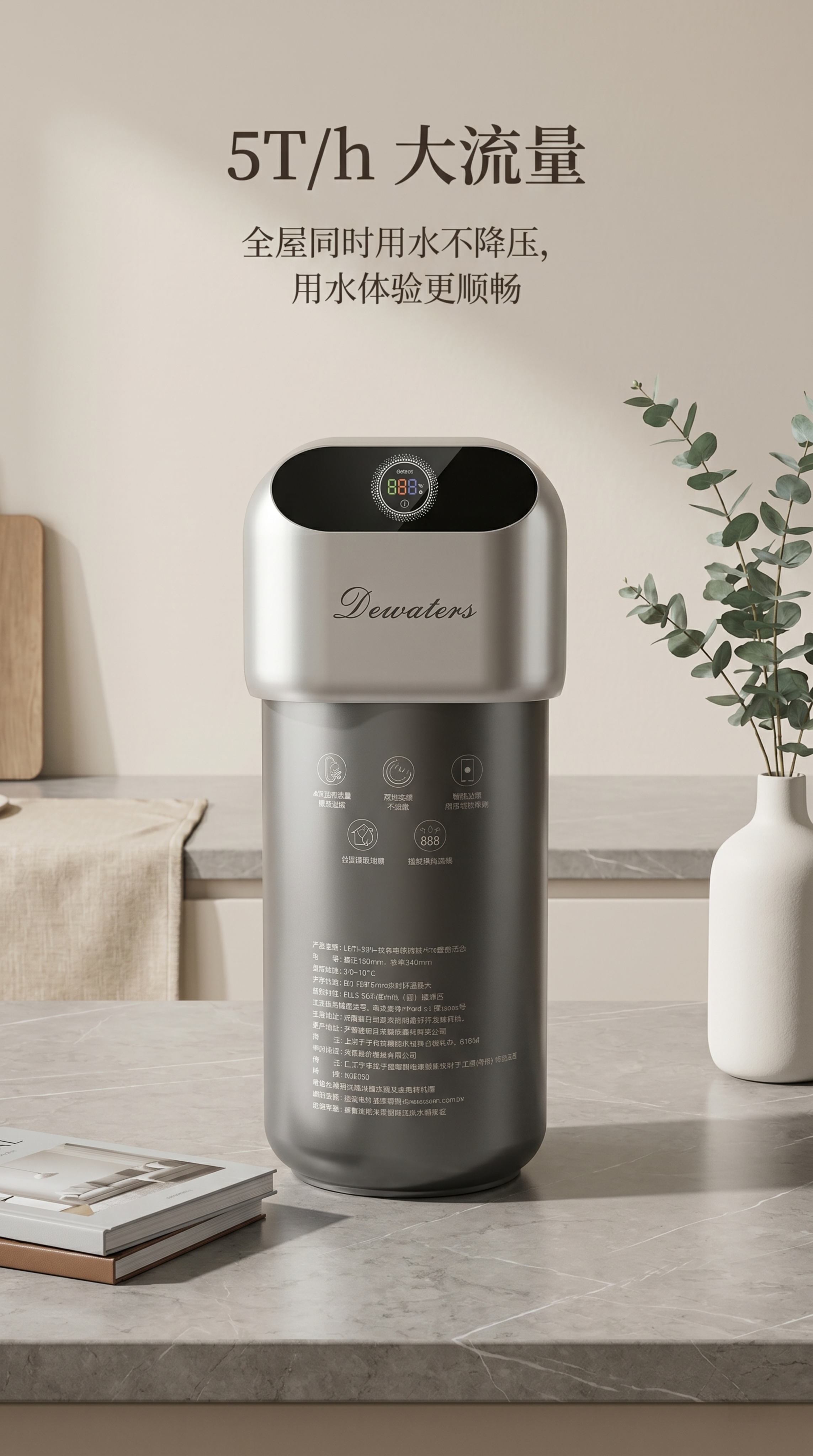 商业级净水器产品详情图摄影。 主体：中央净水器严格参照上传产品… - 图片创意预览