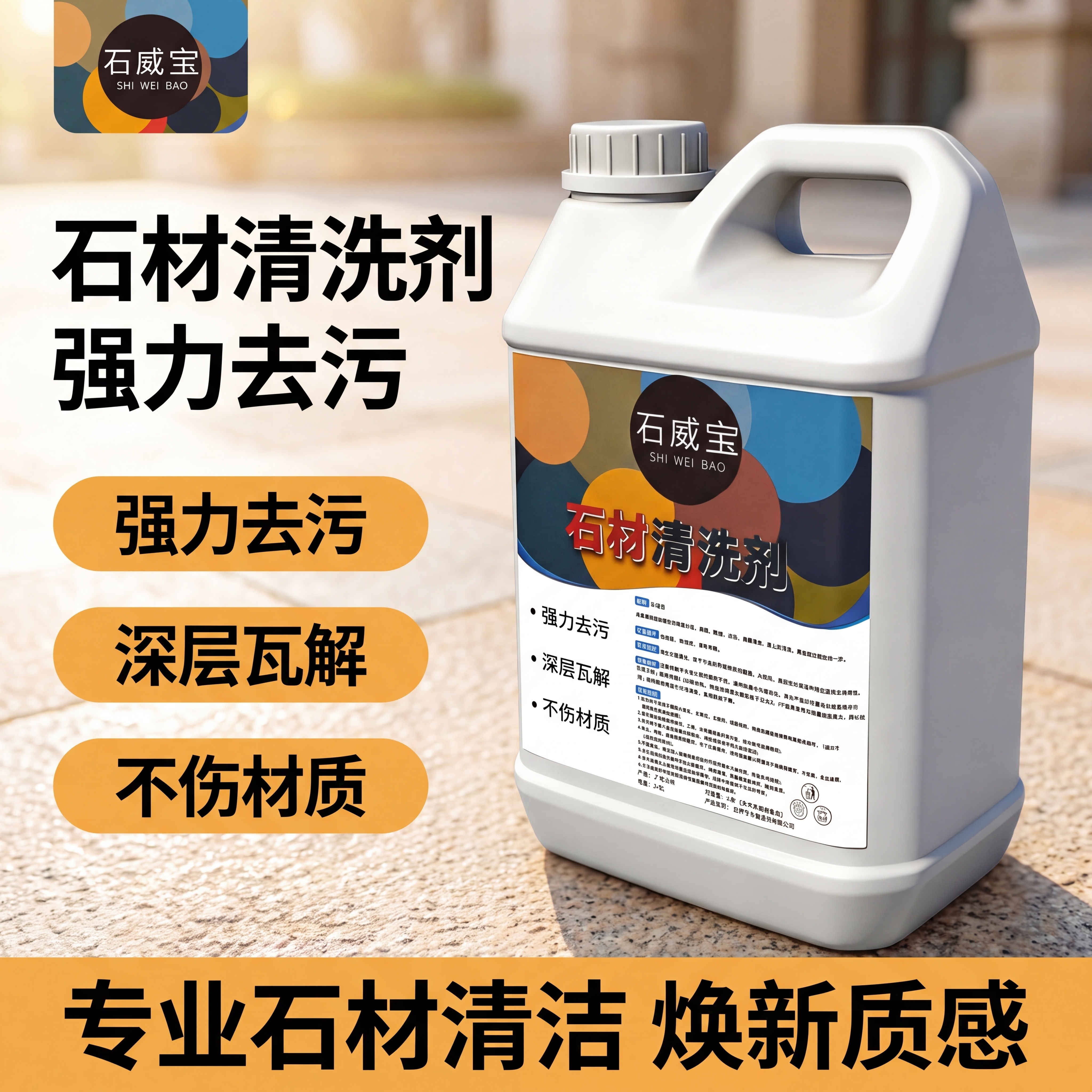[单张主图] 石材清洗剂，爆款促销感主图，高饱和度促销风电商商… - 图片创意预览