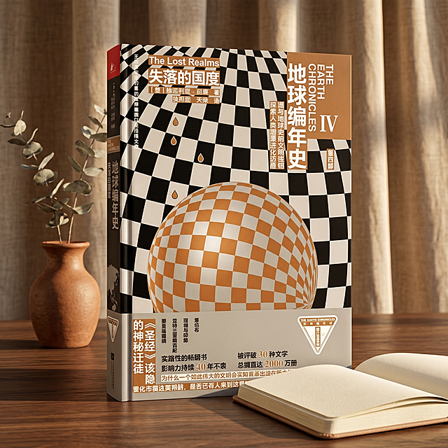 超写实静物商业摄影。
主体：书籍严格参照上传产品图，完整保留组件、轮廓、结构、比例、材质、颜色与产品本体上所有文字信息，与上传图完全一致；产品占画面60%-70%，完整不裁切，近景构图，绝对视觉主导，清除产品本体之外的水印、豆包AI生成角标等营销信息。
构图：黄金分割构图，视角偏转15°，平视视角。
风格：复古雅致。
场景概念：午后阳光下的原木书桌阅读区。
承载与空间：①深胡桃木色实木桌面，清晰木纹；②背景是浅暖咖亚麻布幔，自然褶皱，适度虚化。
陪衬物：①书籍左后方，一只哑光棕色陶土小花瓶，陶土棕；②花瓶中插着两枝干尤加利叶，自然苔绿色；③书籍右前方，一本摊开的空白笔记本，米白色纸页。
配色：主色调60%胡桃棕，25%亚麻浅咖，15%点缀黑色与书籍暖棕色。画面实际颜色5种：胡桃棕/浅咖/黑色/暖棕/米白。
材质：实木/陶土/干花/亚麻/纸张，共5种材质。
光影：主光从右侧斜窗45°黄金时刻暖光入射，照亮书籍封面；左侧环境暖反射补光，书籍边缘带有柔和轮廓光；纸张哑光，整体光影柔和偏暖调。
参数：4K写实光追。严格锁定宽高比为 1:1。