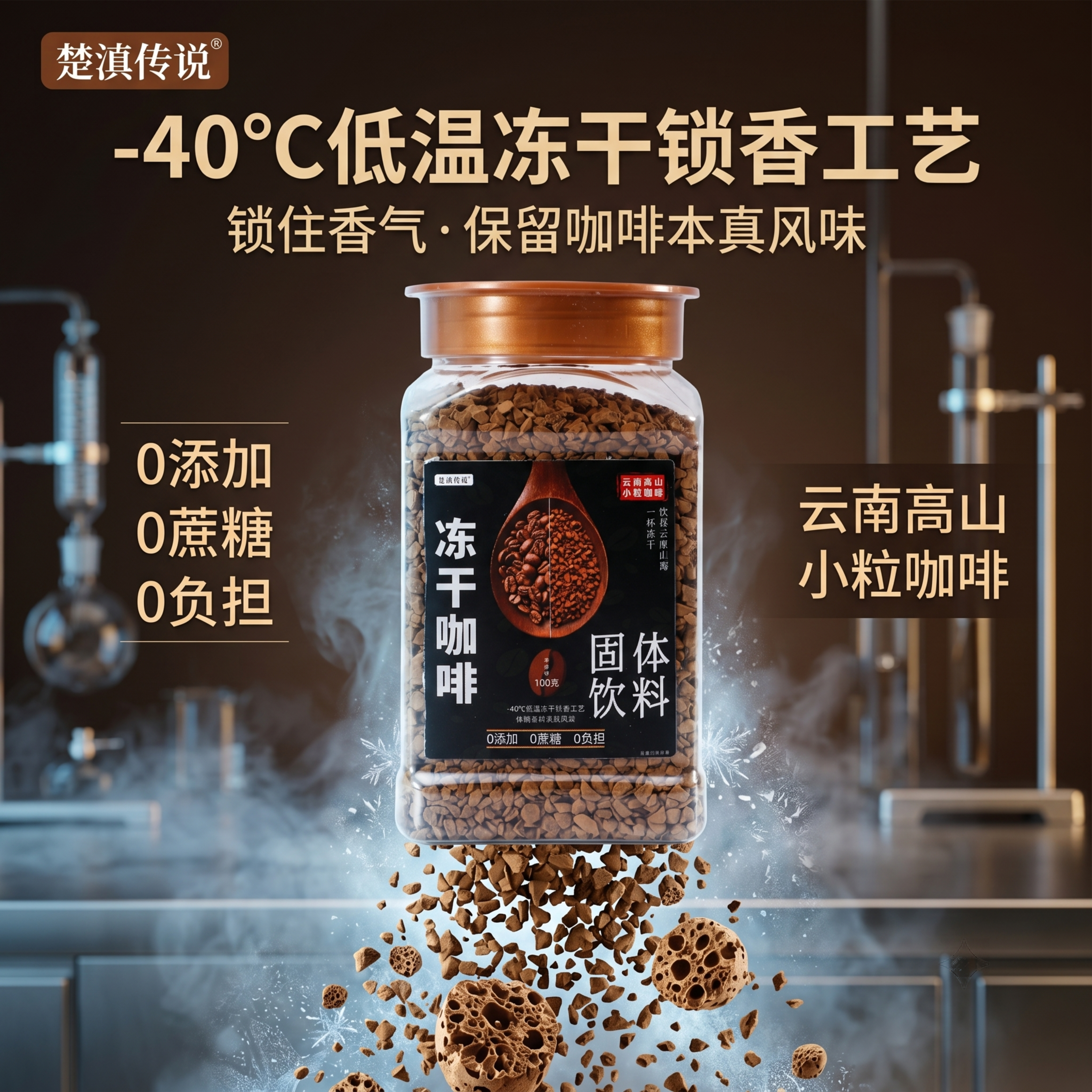 [单张主图] 冻干咖啡 高级氛围感科技主图，突出-40℃低温冻… - 图片创意预览