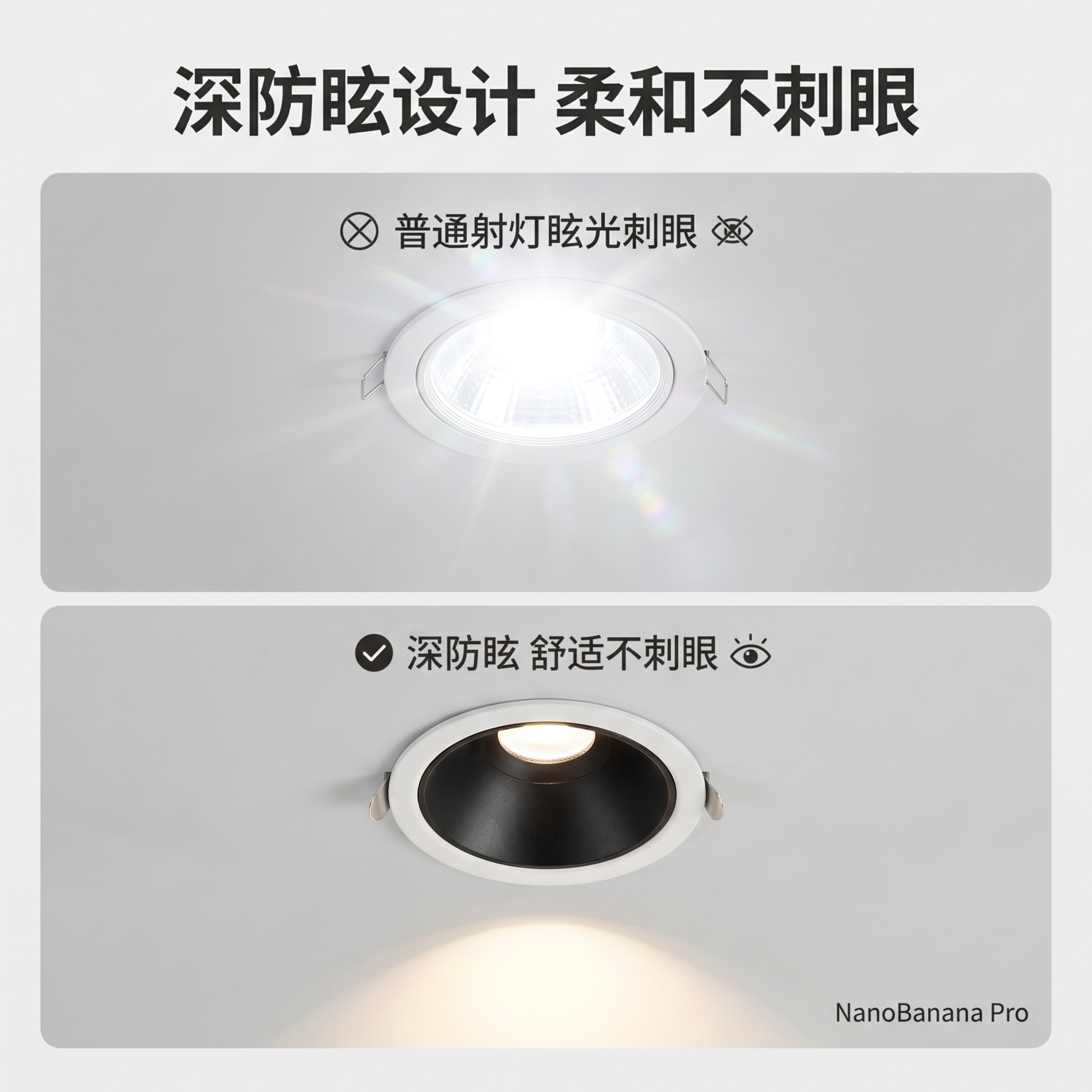 [主图-8] 防眩效果对比图 [氛围风格] 直观对比，突出优势… - 图片创意预览