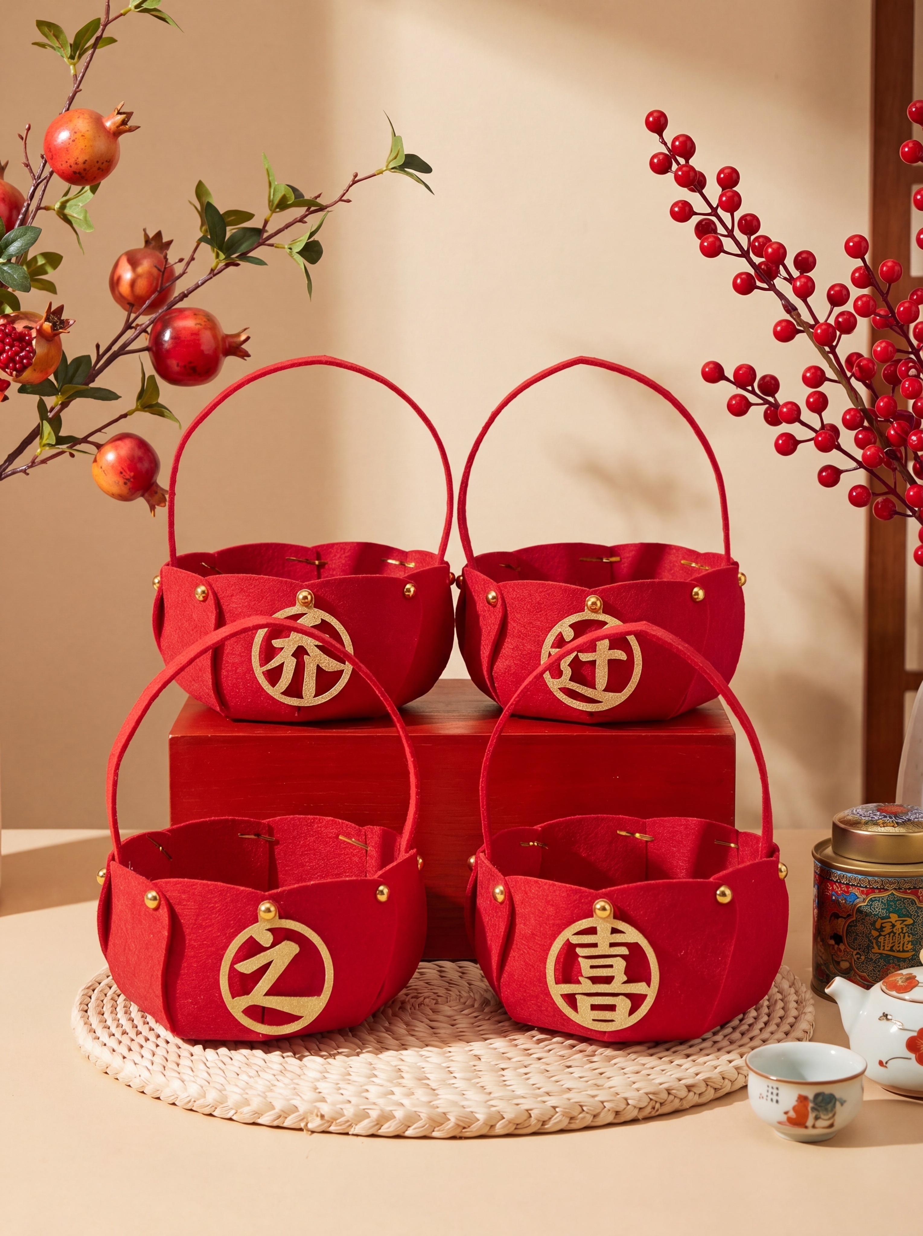 乔迁之喜手提篮，严格参照上传产品图https://gdesig… - 图片创意预览