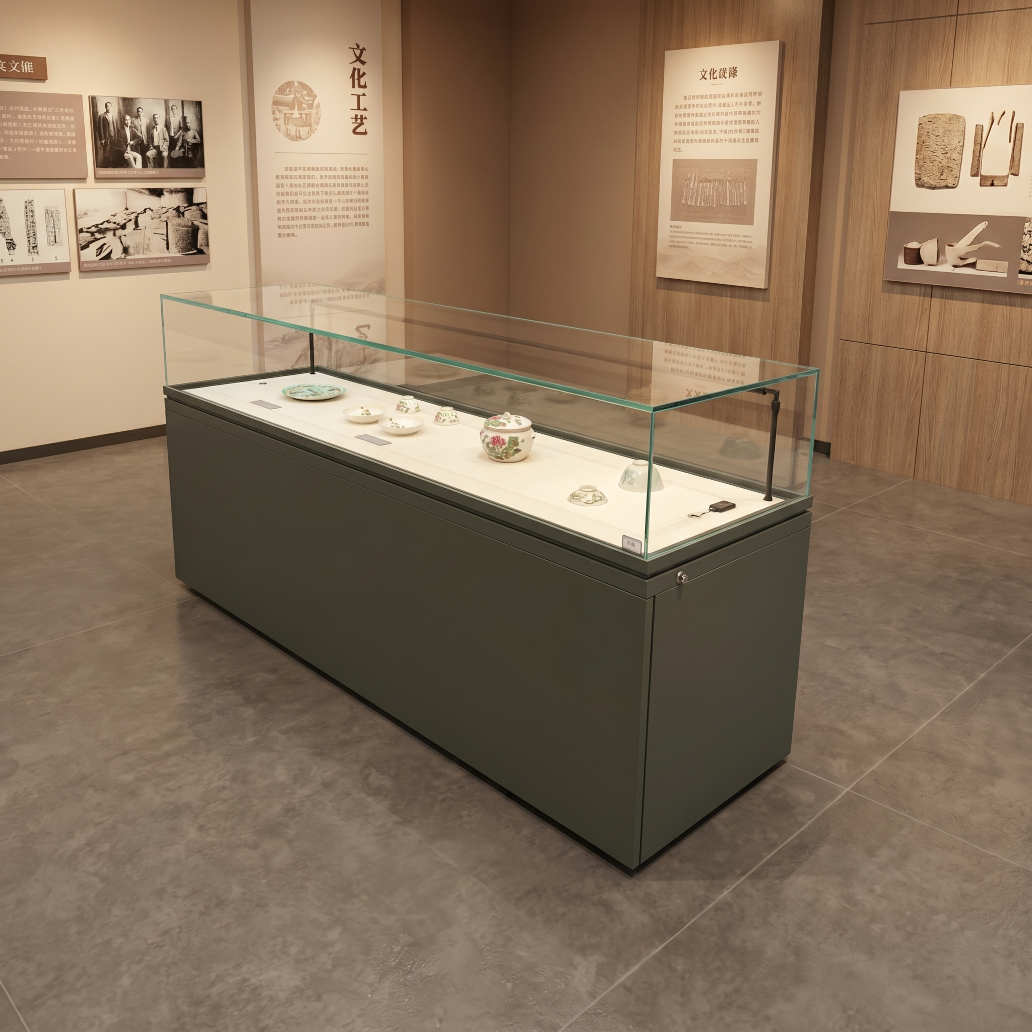 博物馆展柜，严格参照上传产品图https://gdesign-… - 图片创意预览