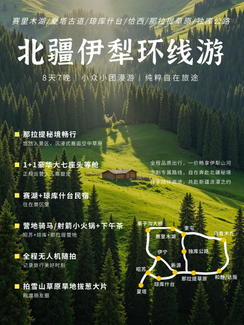 北疆伊犁夏季旅游跟团线路小红书配图预览效果
