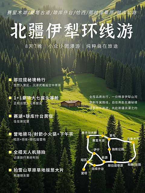 北疆伊犁夏季旅游跟团线路小红书配图
