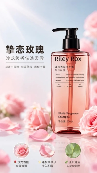 「图片1」「图片1」「图片1」「图片1」「图片1」「图片1」「图片1」「图片1」「图片1」「图片1」我是一个香氛洗护的电商商家，这是我的新产品洗发水，现在我需要制作产品的详情页，请根据我的产品制作我的预览效果