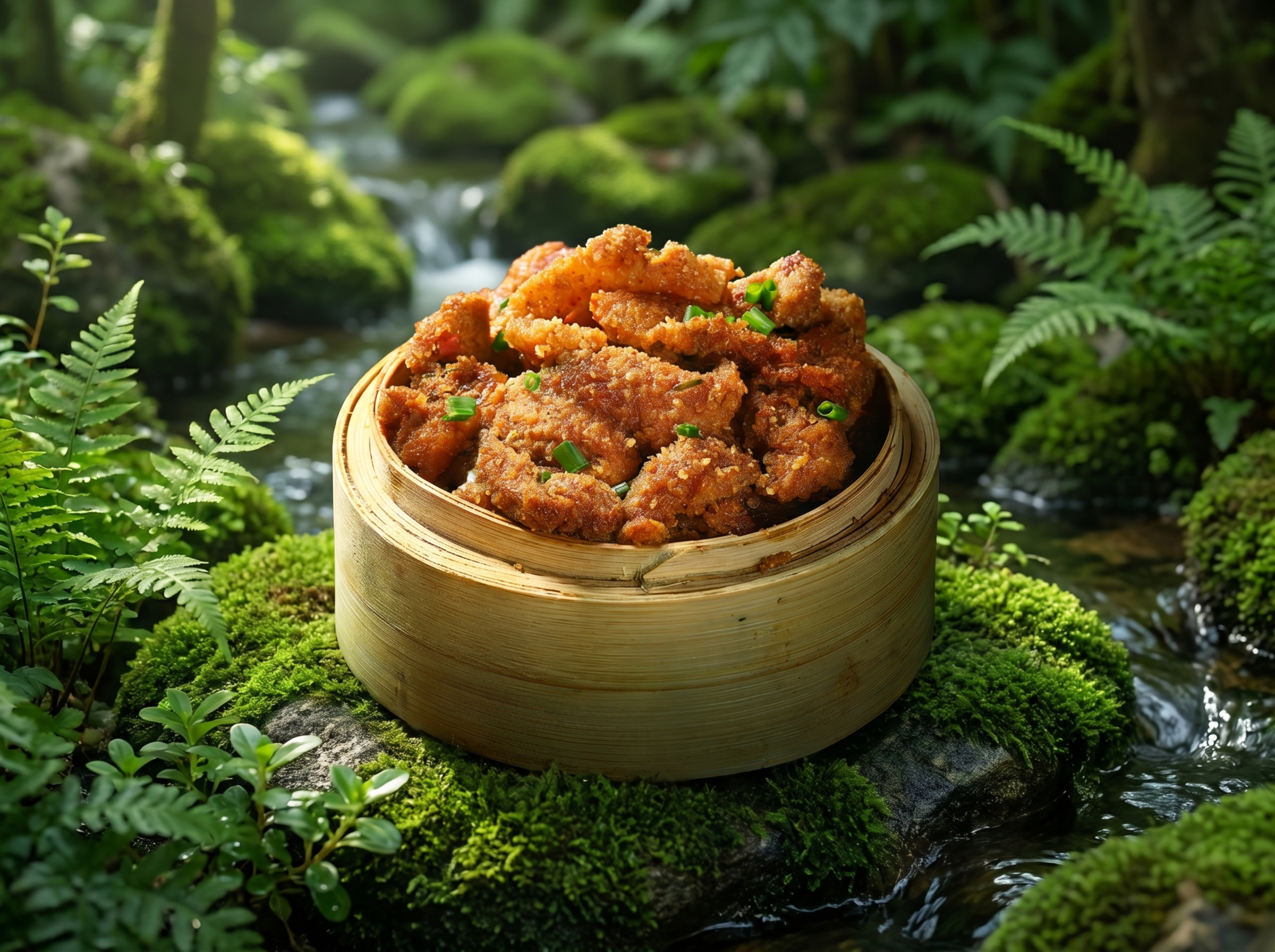 粉蒸肉这道美食，严格参照上传产品图，完整保留所有可见组件、部件… - 图片创意预览