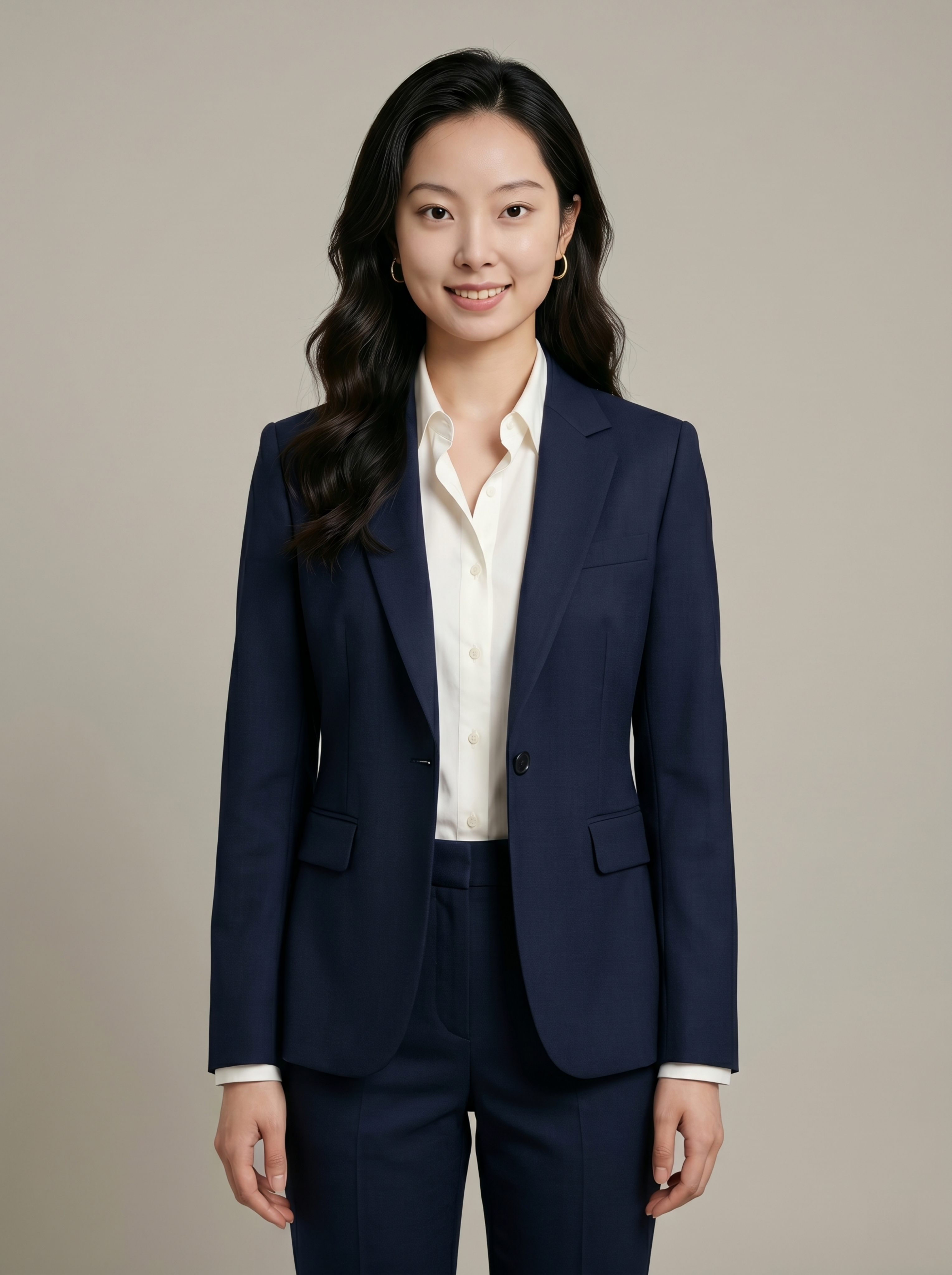 参考图片保留人物脸型、发型、年龄等特征，生成教师公职风格的全身… - 图片创意预览