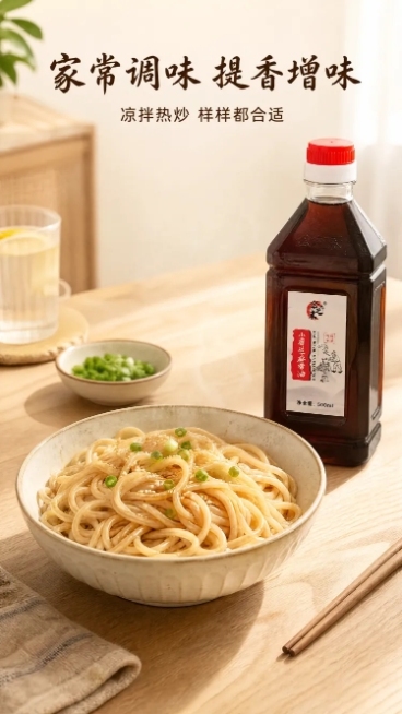 「图片1」，生成一套详情页，商品名称为小磨芝麻香油，这是商品「图片1」，适配淘宝/天猫平台，单图比例为9:16，需求屏数为8张。「图片1」「图片1」，产品卖点：现磨真香油，吃到瓶底香，、传统石磨水代法预览效果