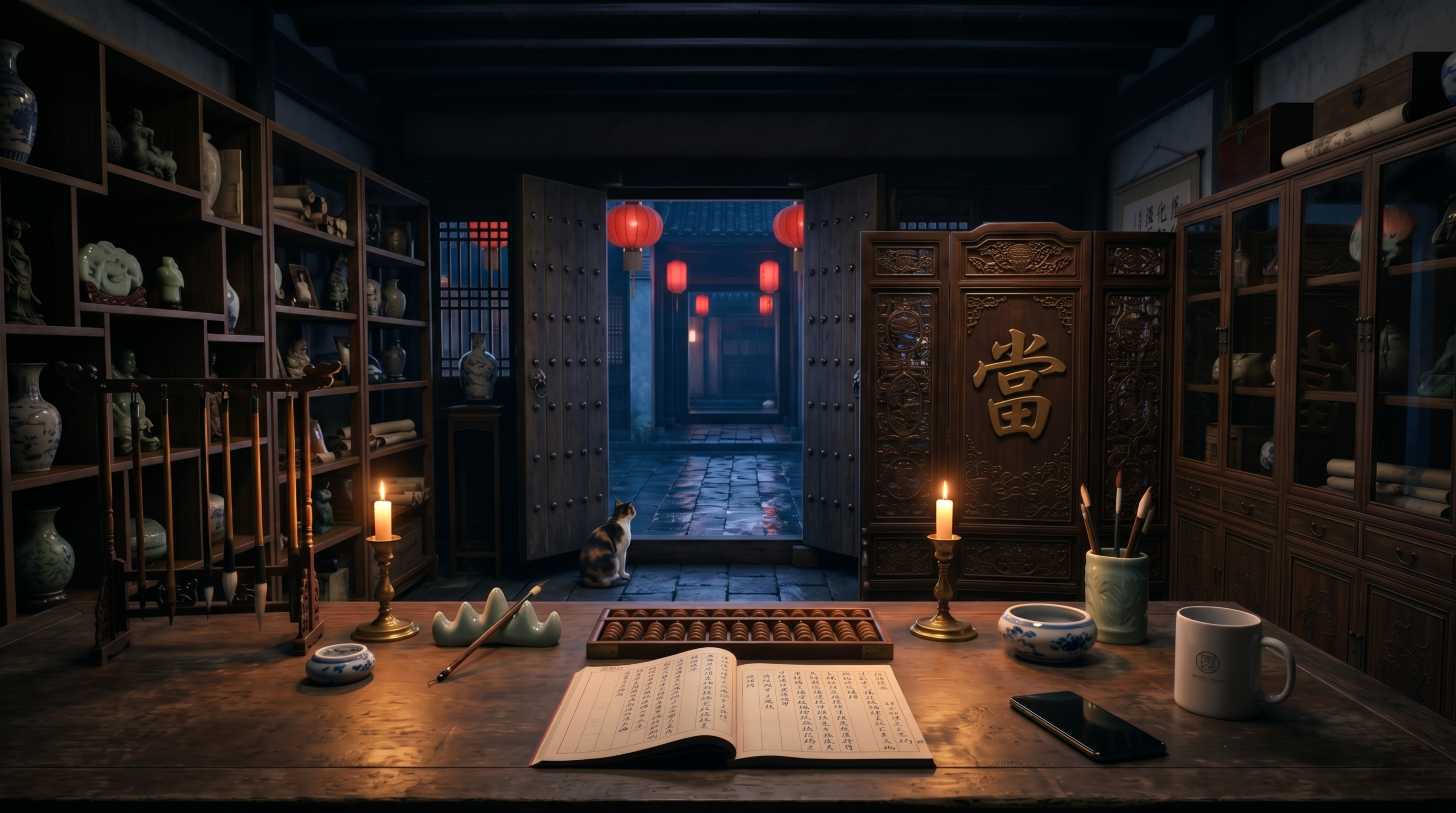 将场景改成夜晚，其余保持不变 - 图片创意预览