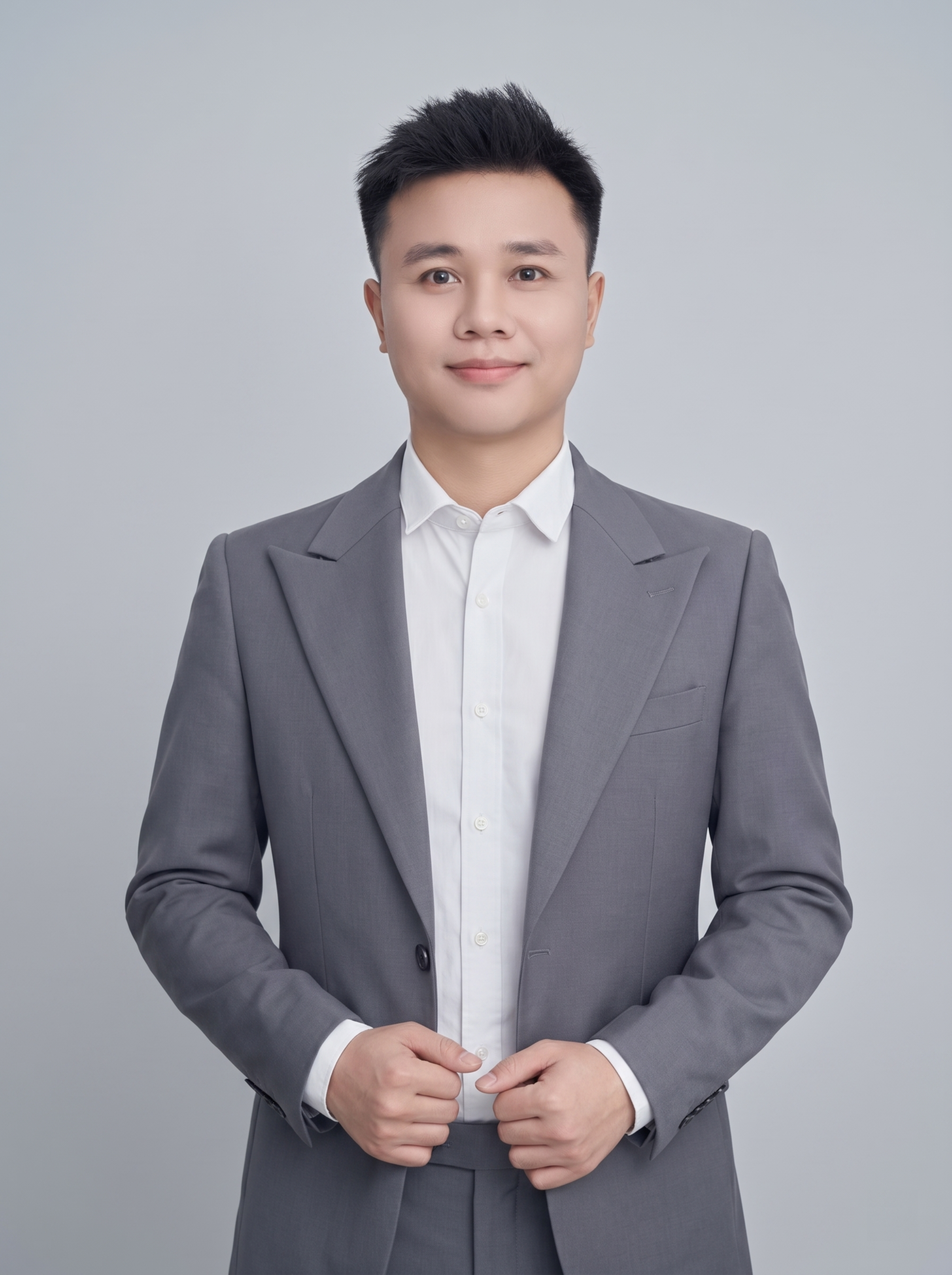 参考图中保留人物脸型、发型、年龄等特征生成职场半身形象照,标准… - 图片创意预览